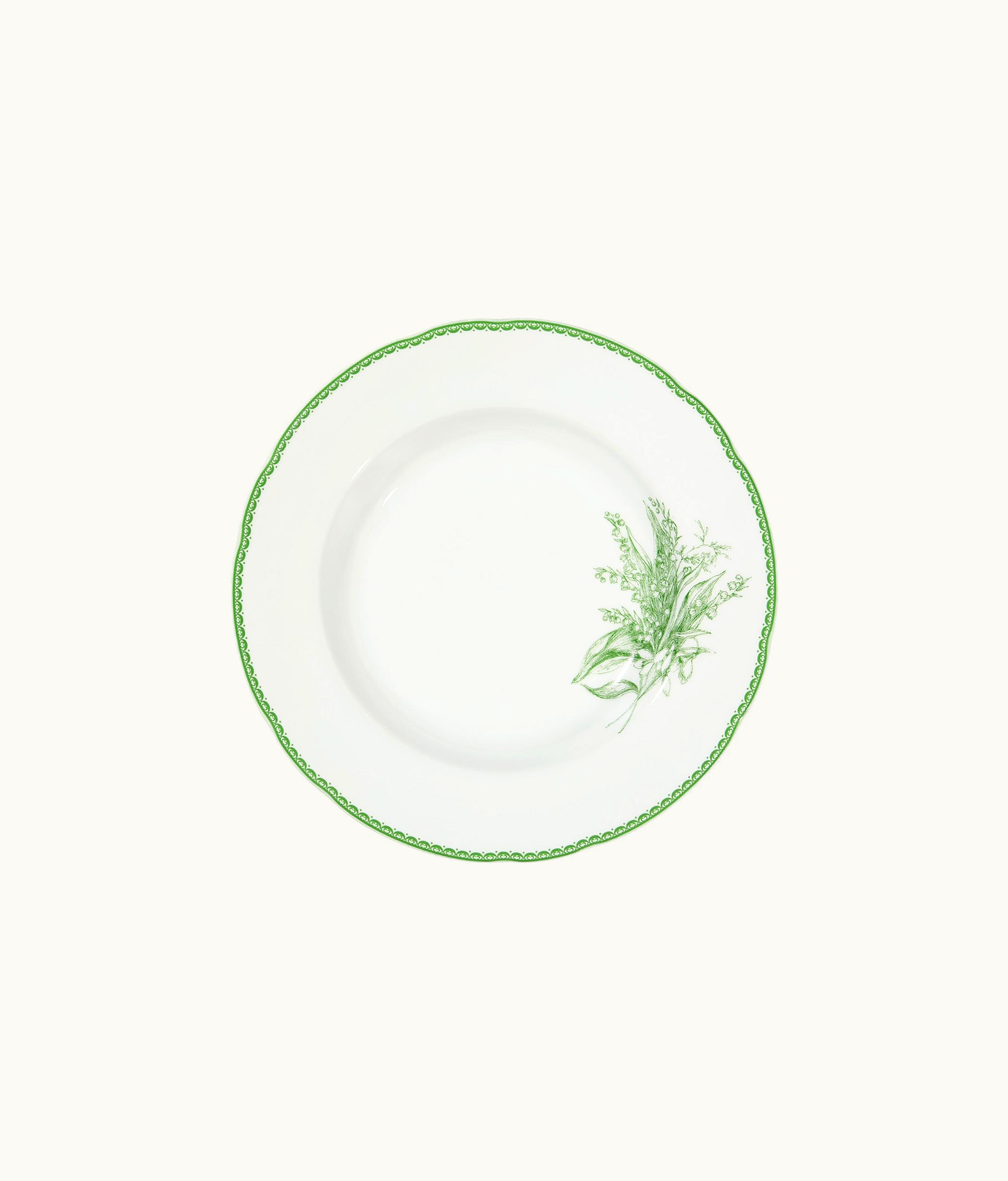 Dior Soup Plate - Green New Lily Of The Valley