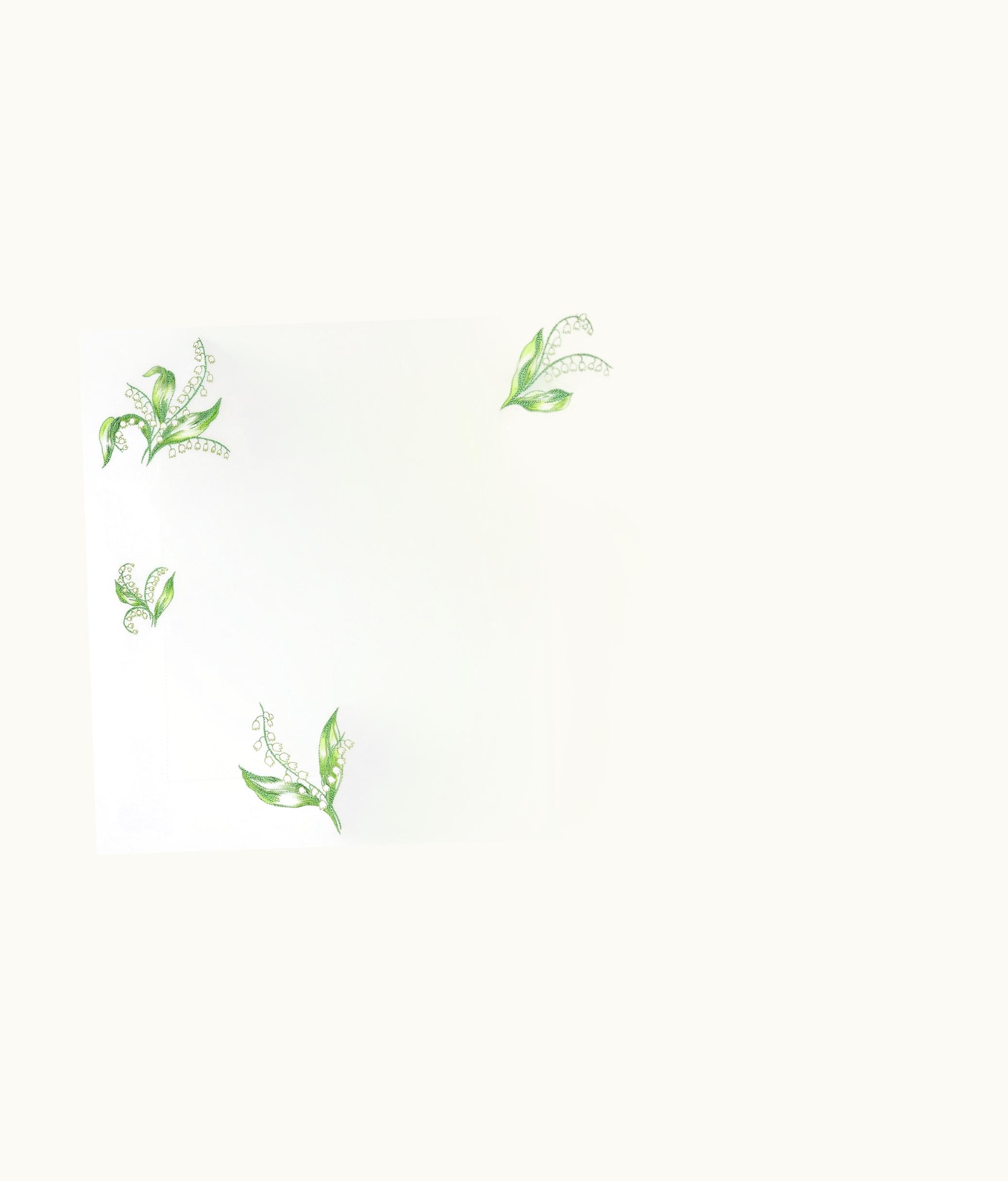Dior Embroidered Placemat And Napkin Set - Green New Lily Of The Valley