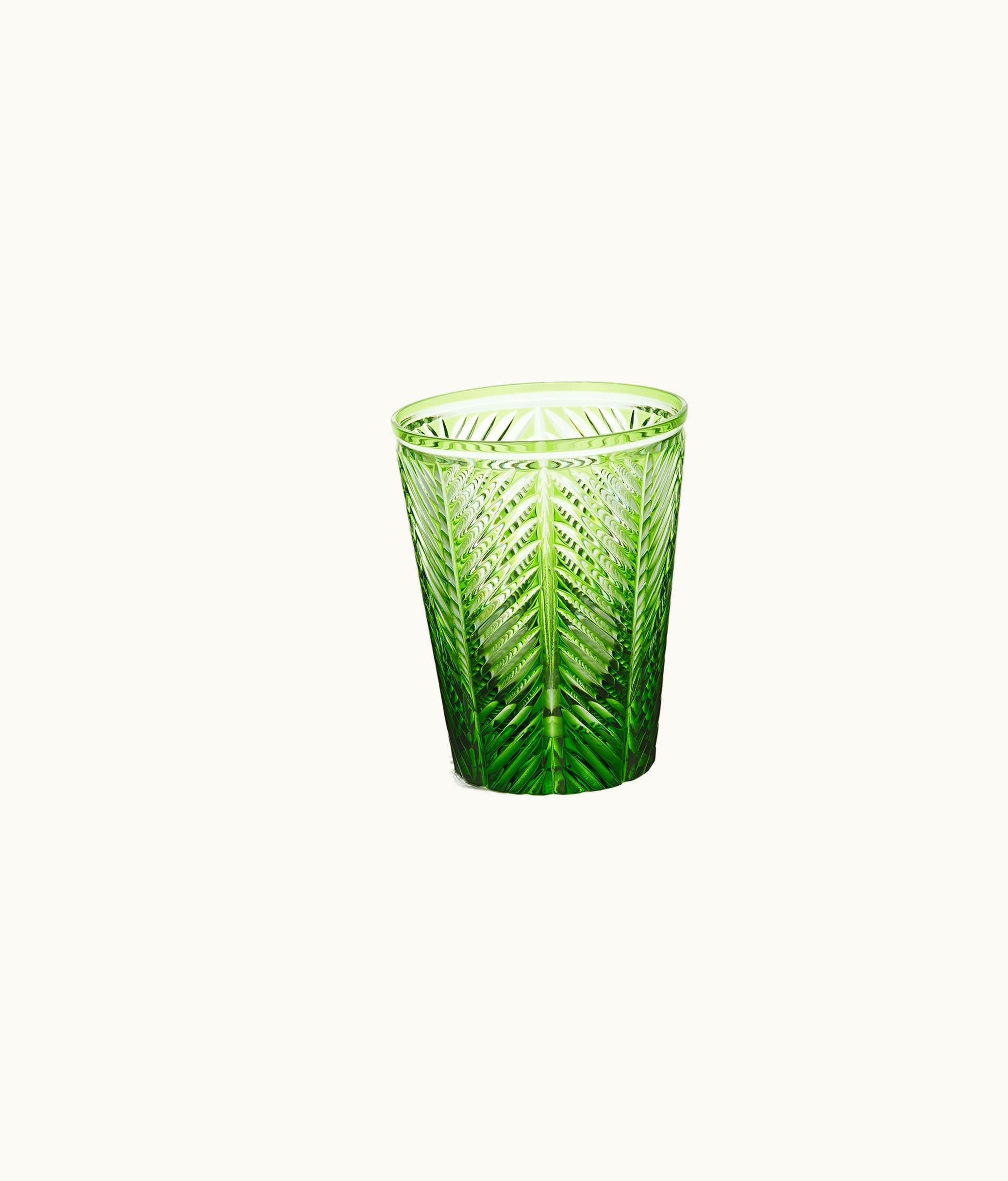 Dior Water Glass - Green Chevrons