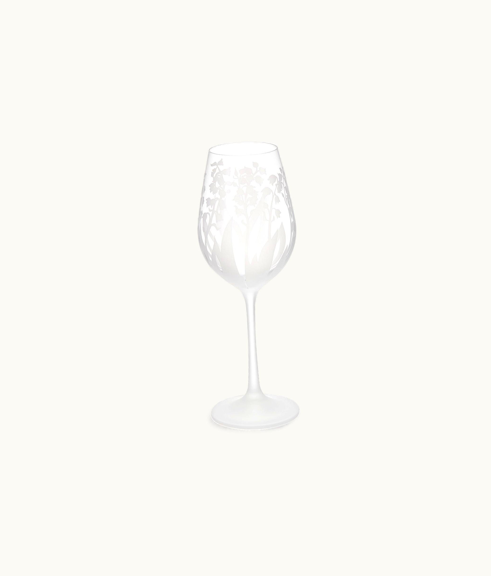 Dior White Wine Glass - Transparent Lily Of The Valley