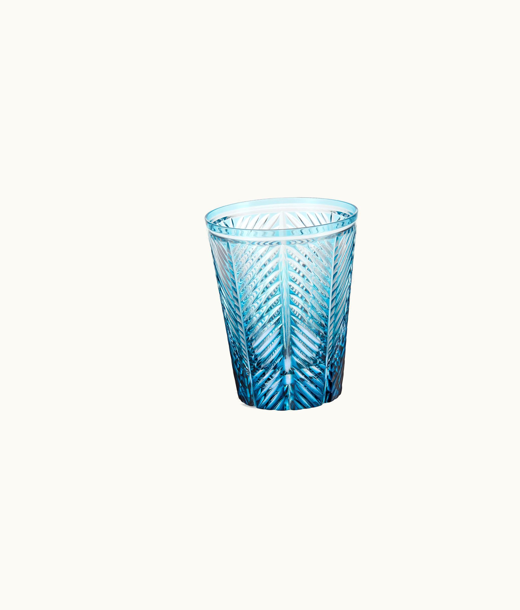 Dior Water Glass - Aquamarine Chevrons