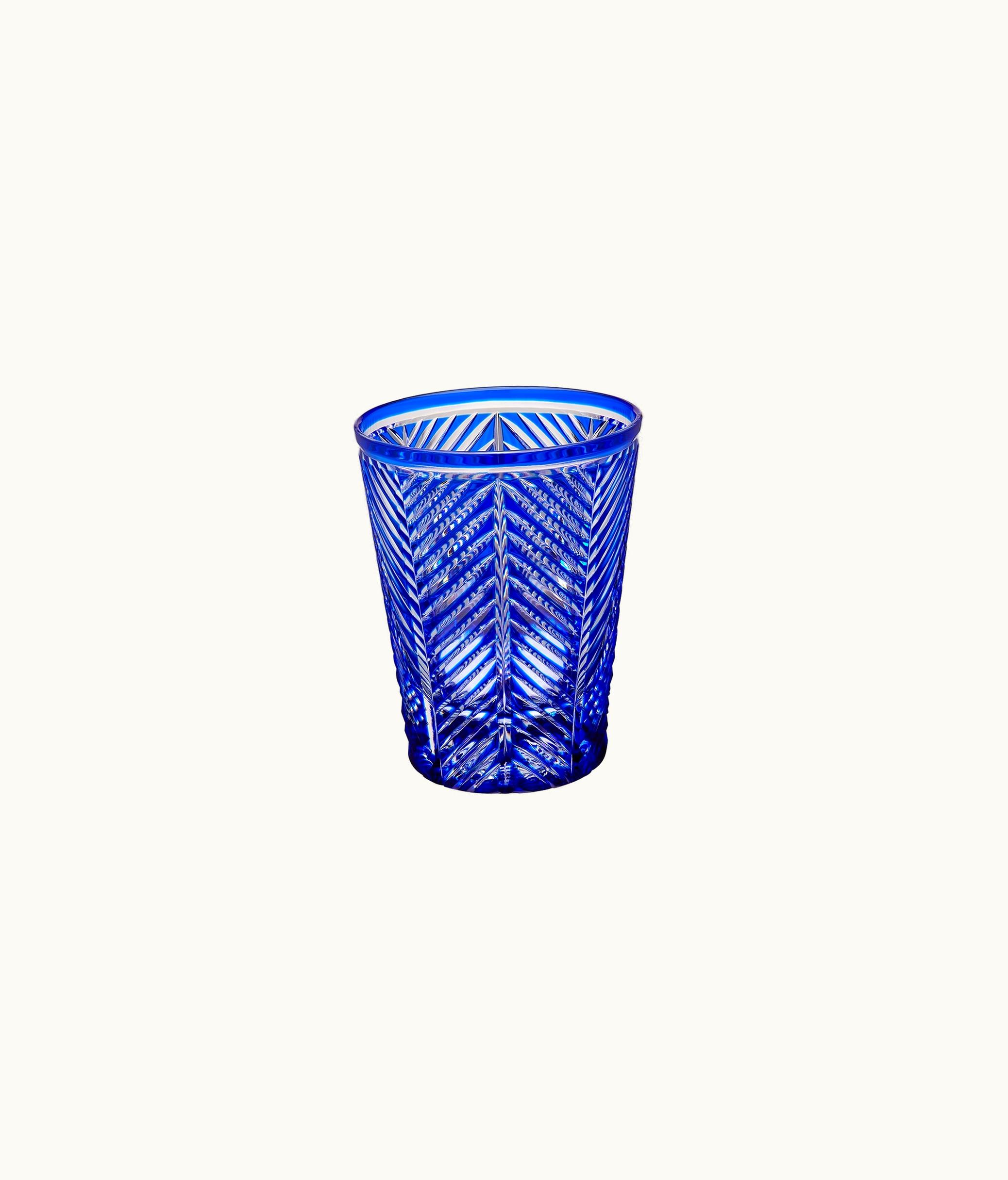 Dior Water Glass - Blue Chevrons