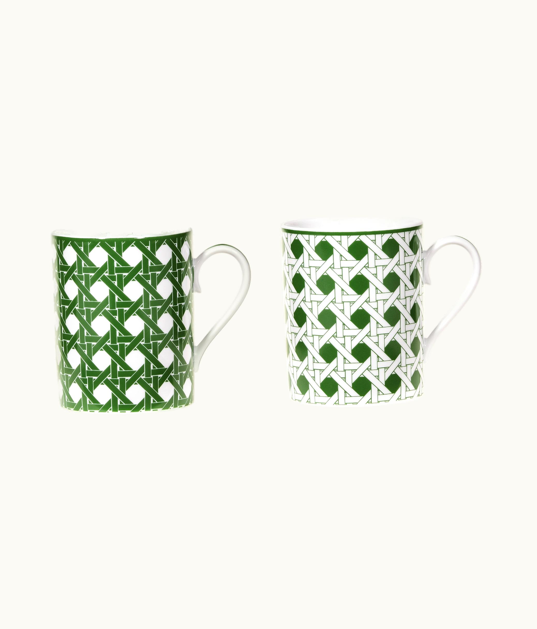 Dior Set Of Two Mugs - Green Cannage Provence