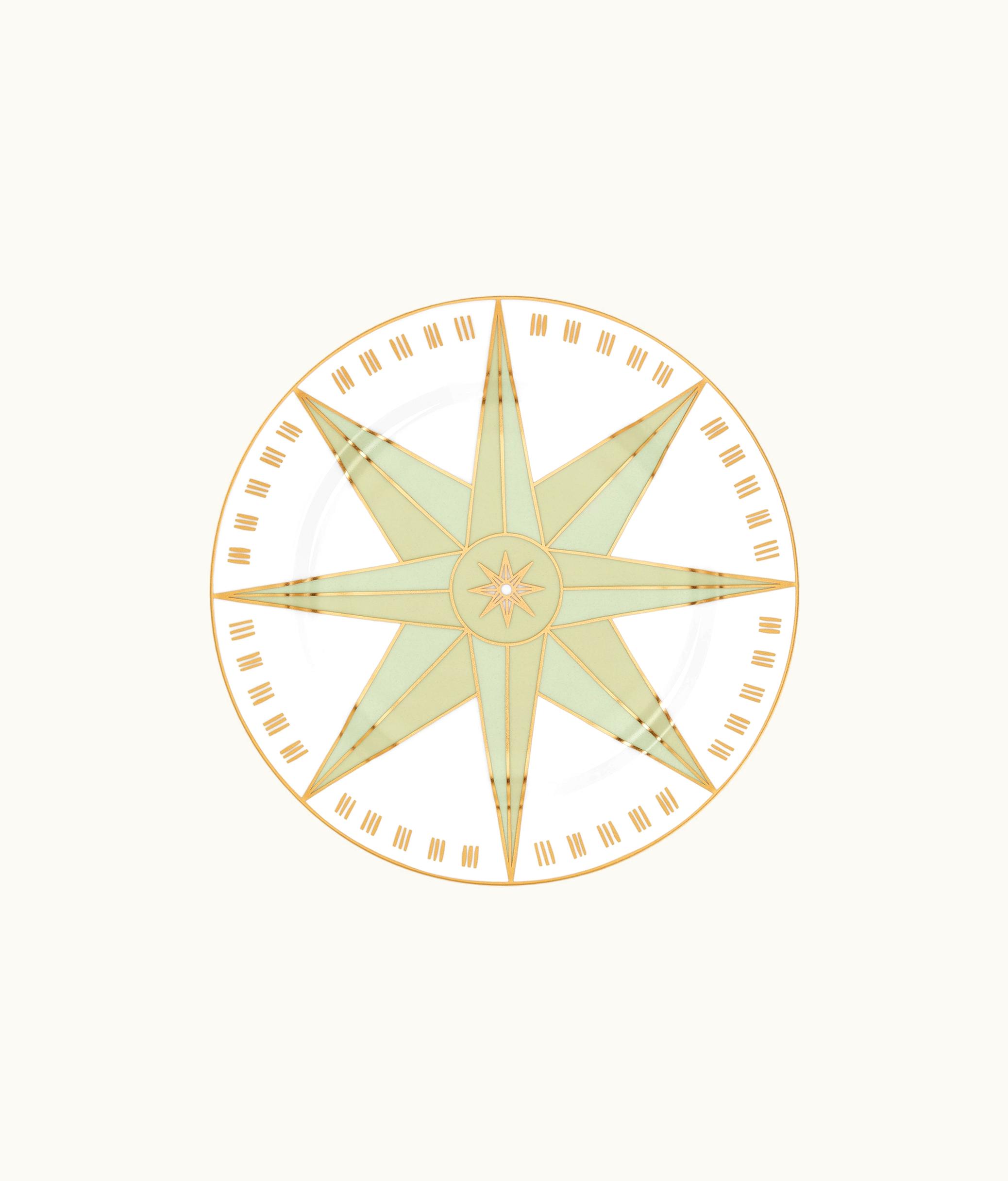 Dior Dessert Plate - Peridot Wind Rose