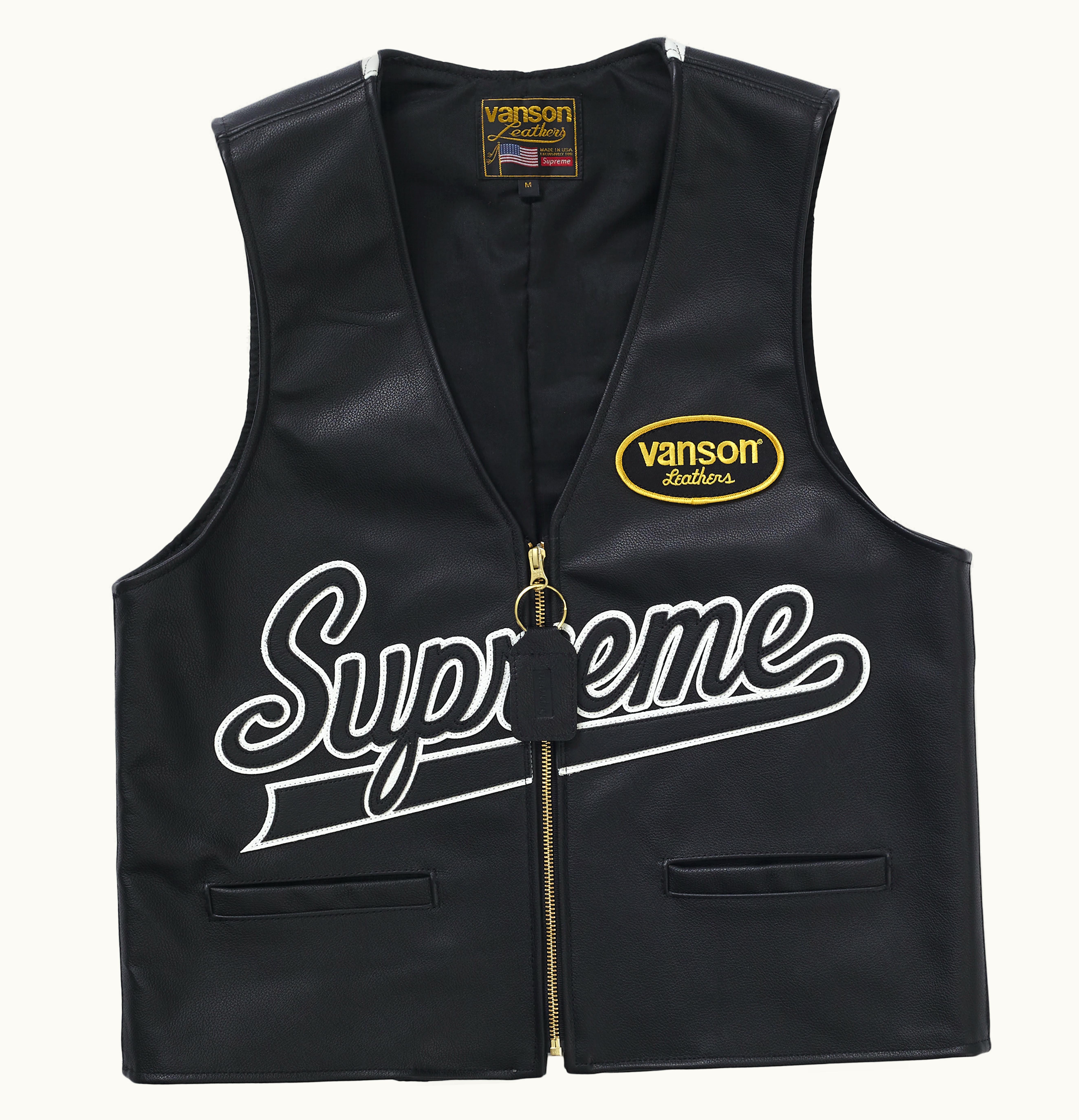 Supreme Supreme Vanson Leathers Spider Web Vest Black