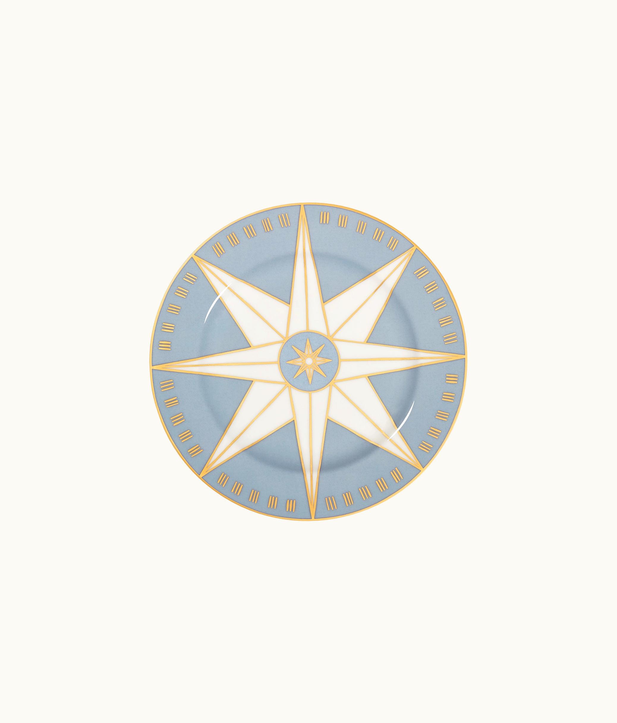 Dior Side Plate - Aquamarine Wind Rose