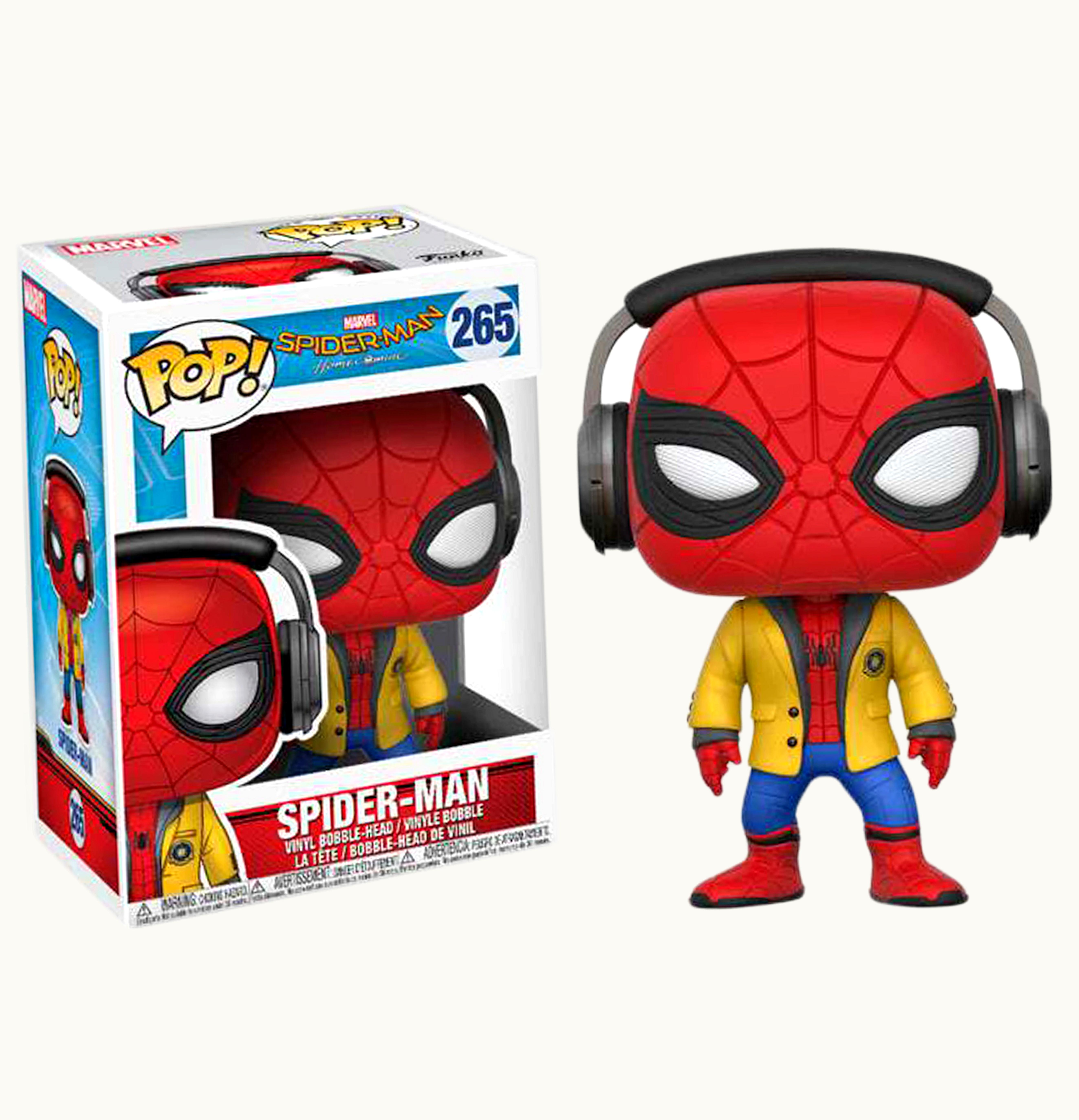 Funko Funko Pop Marvel Spider Man Homecoming Spider Man Jacket Headphones Bobble Head 224