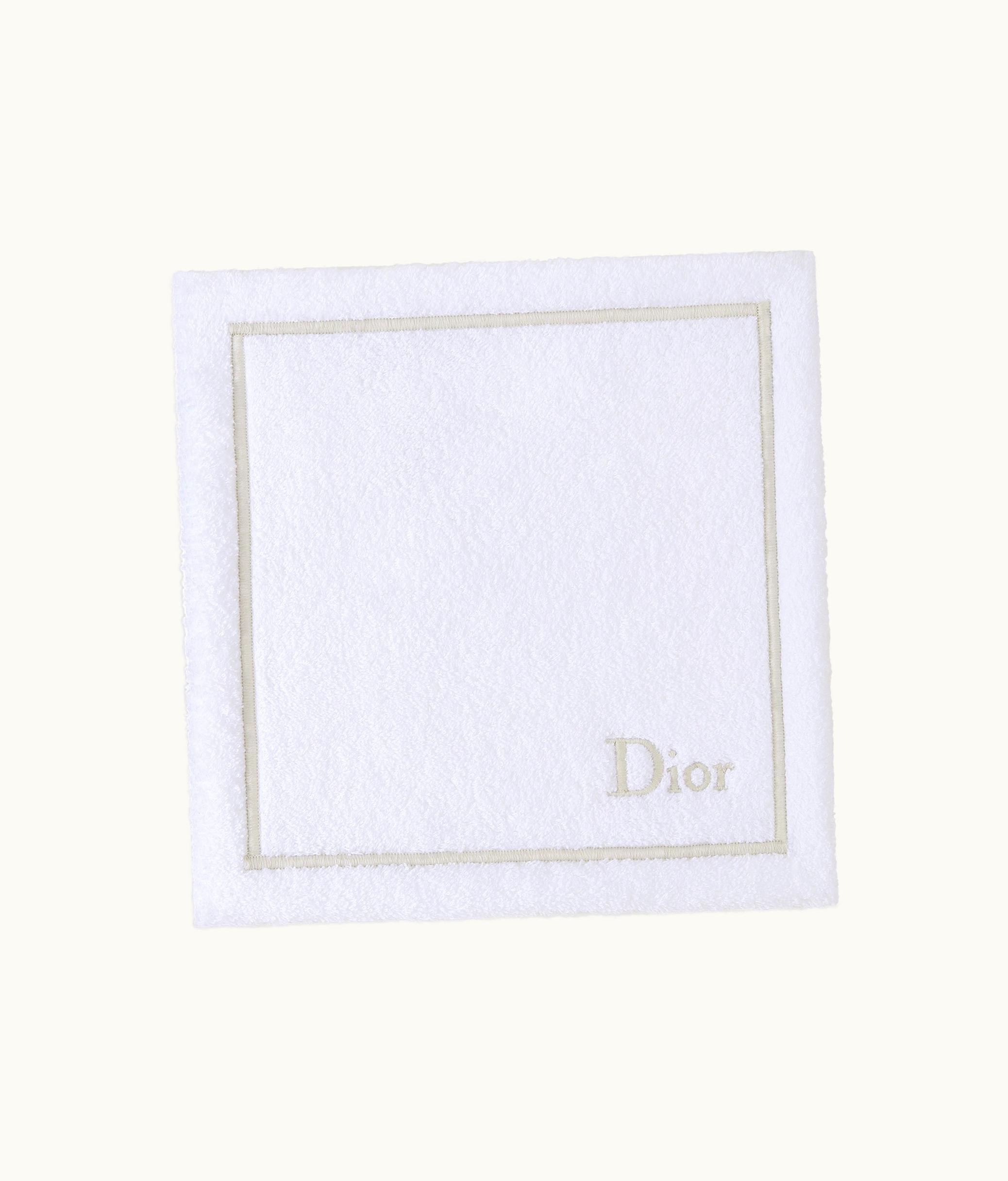 Dior Washcloth - White And Gold-Tone Diorline