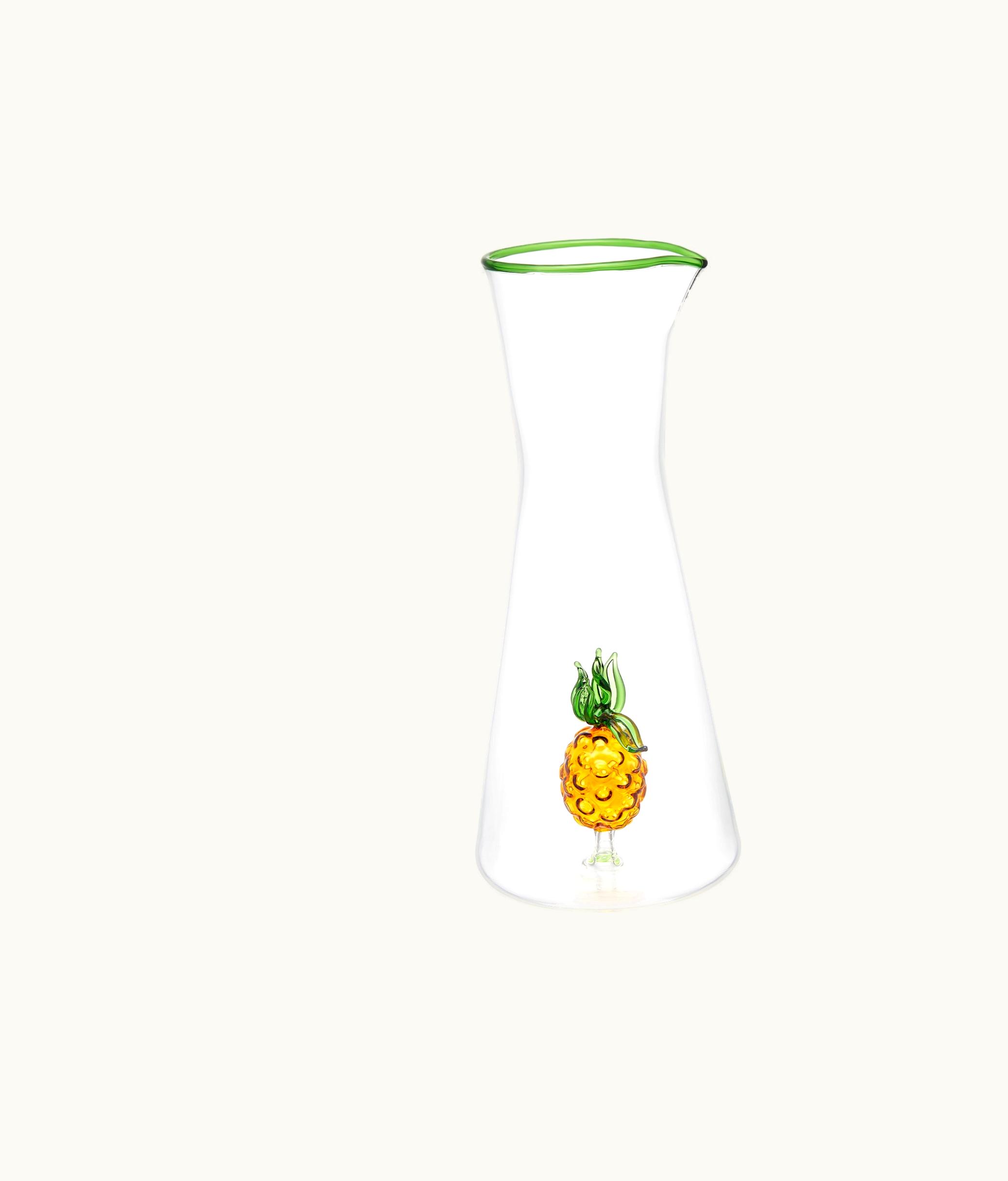 Dior Ochre And Green Pineapple Glass Carafe - Summer Vibes