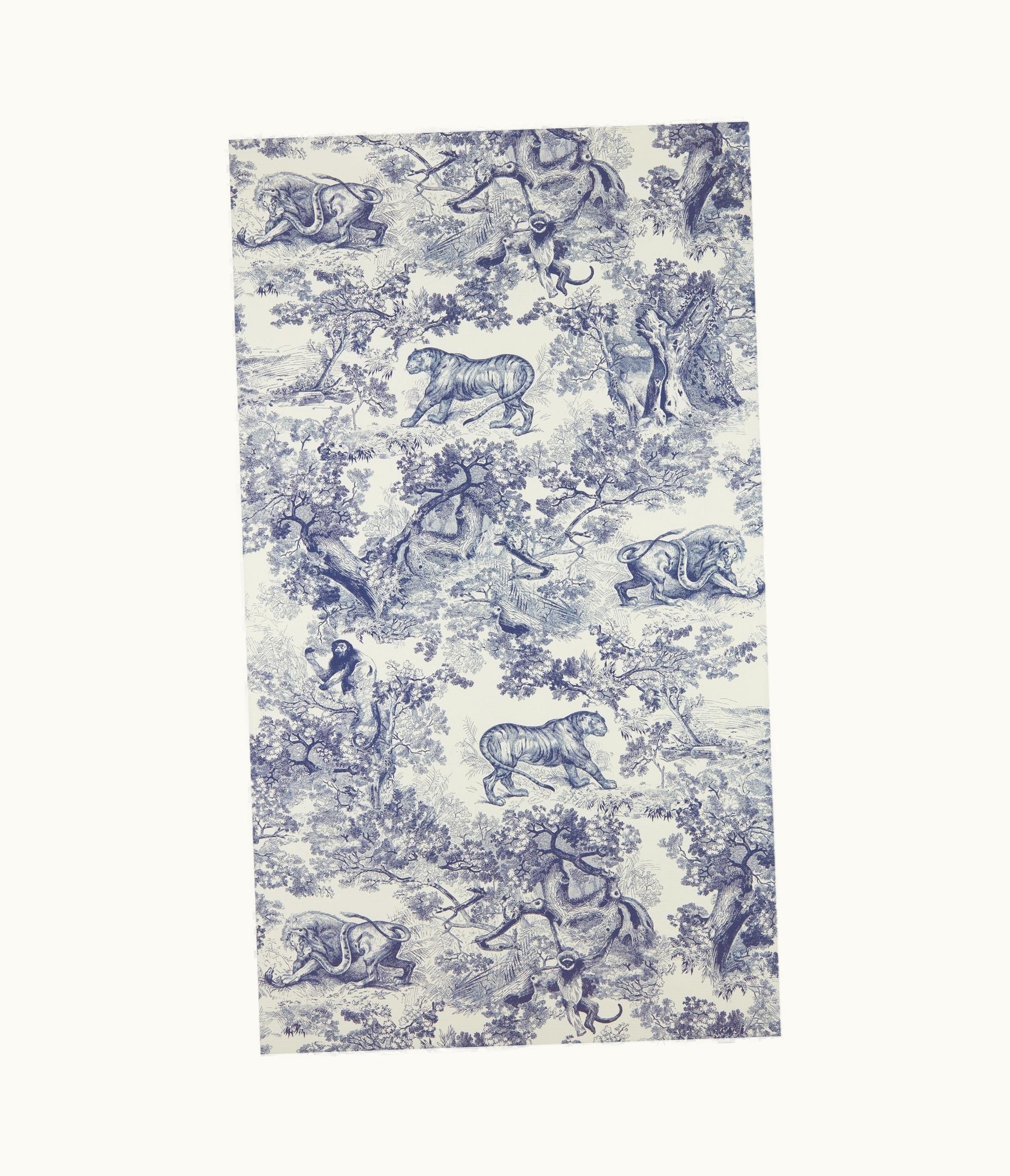 Dior Maison Decorative Wallpaper - Toile De Jouy Non-Woven Navy Blue