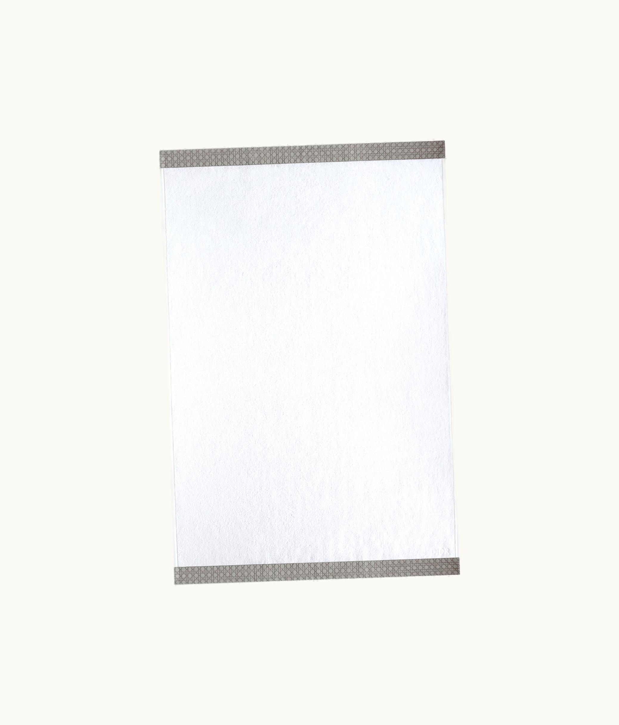 Dior Bath Sheet - White And Pearl Gray Cannage
