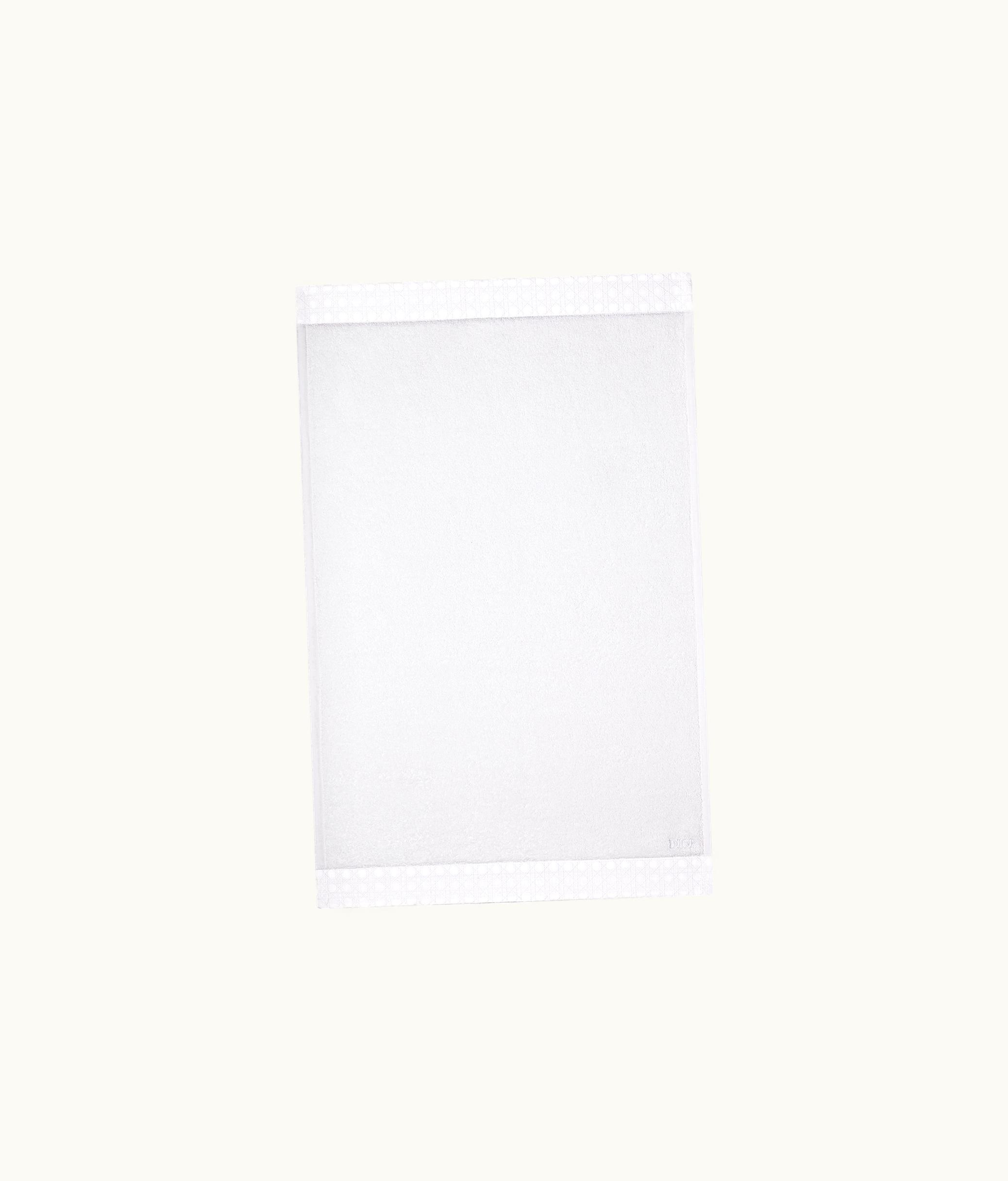 Dior Bath Towel - White Woven Cannage Band
