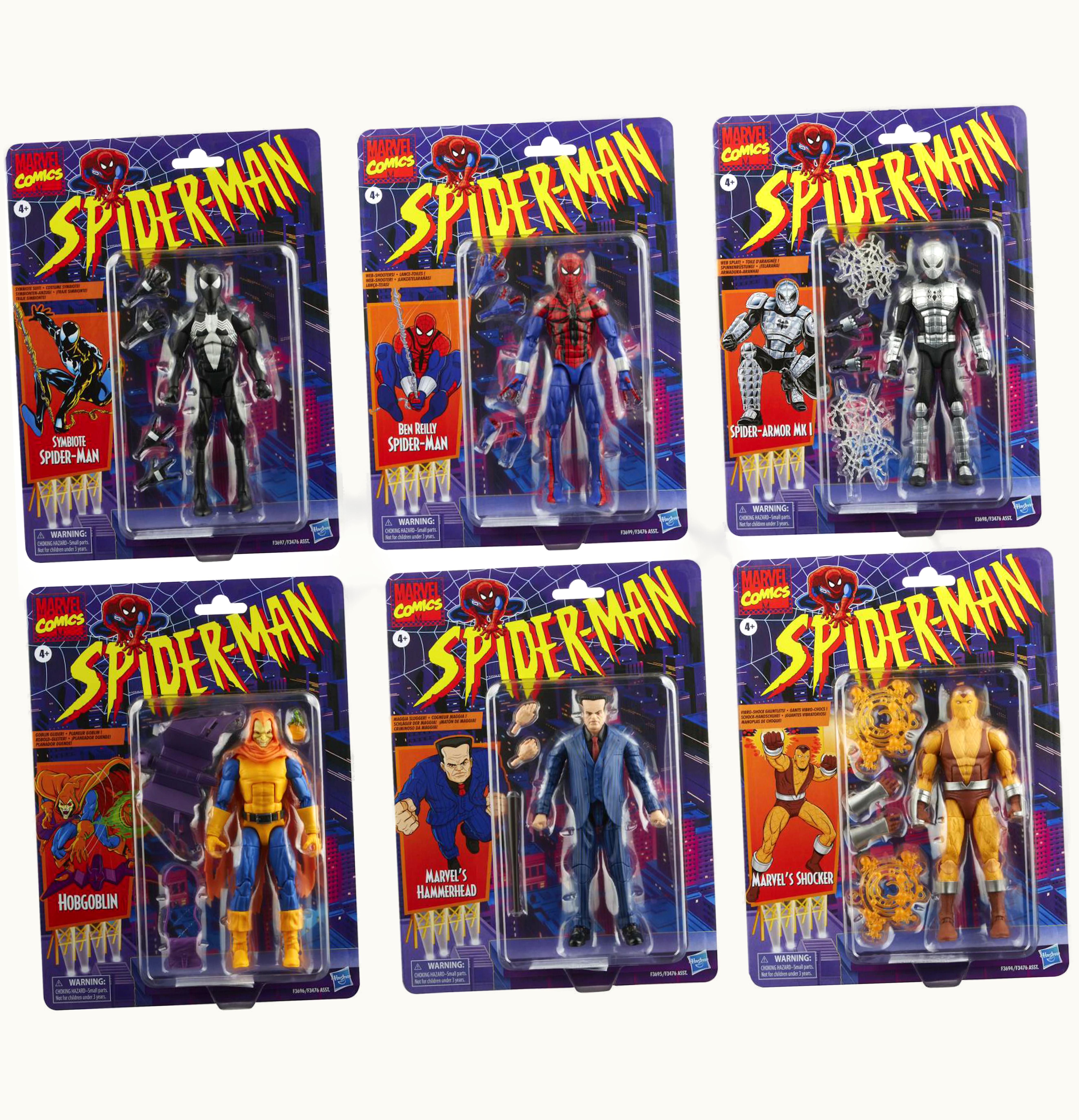 Hasbro Hasbro Spider Man Marvel Legends Retro Collection Wave 2 Set of 6 Figures Action Figures