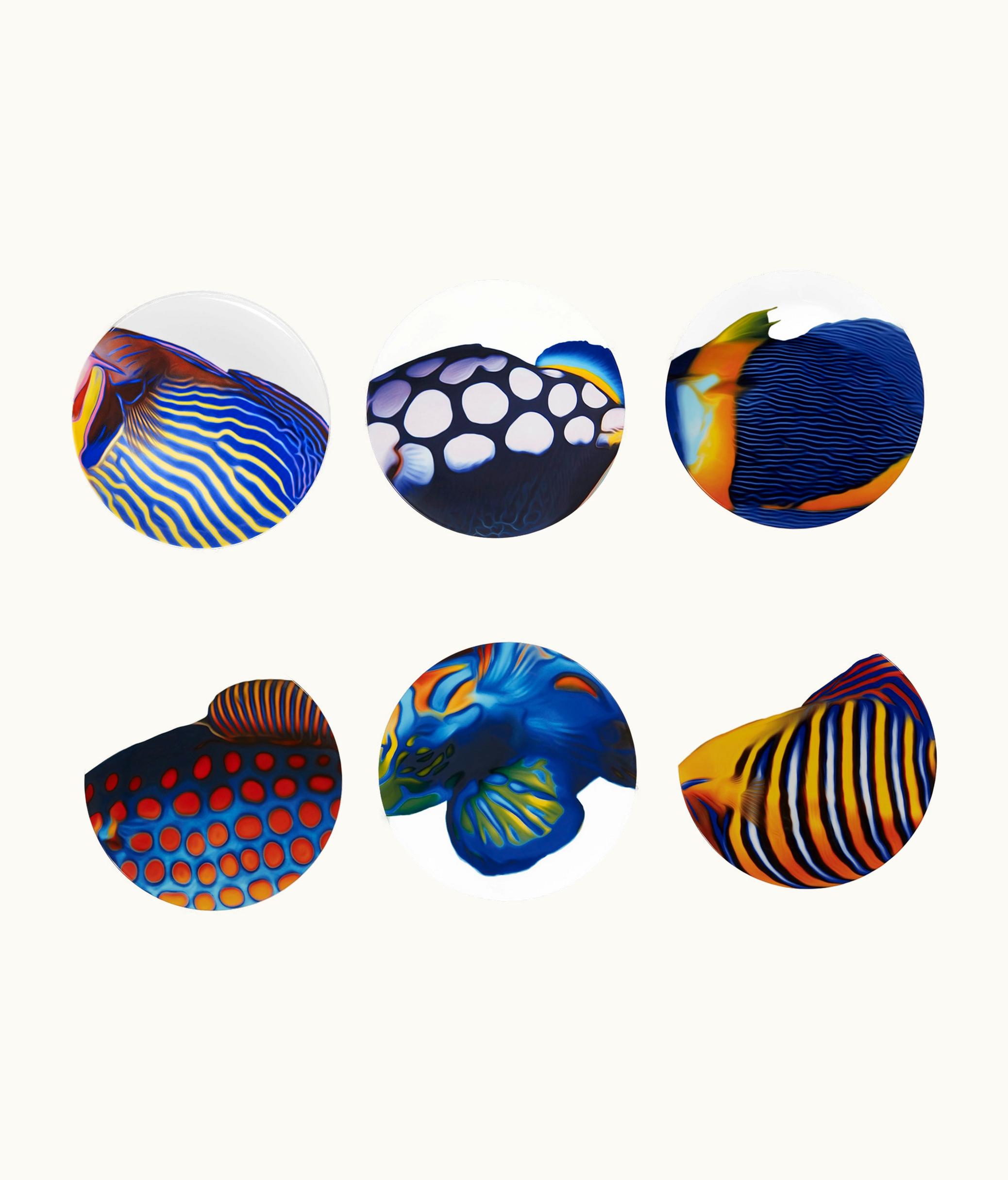 Dior Dior Set Of 6 Decorative Plates - Multicolor Cheval Blanc, Saint Barthélémy