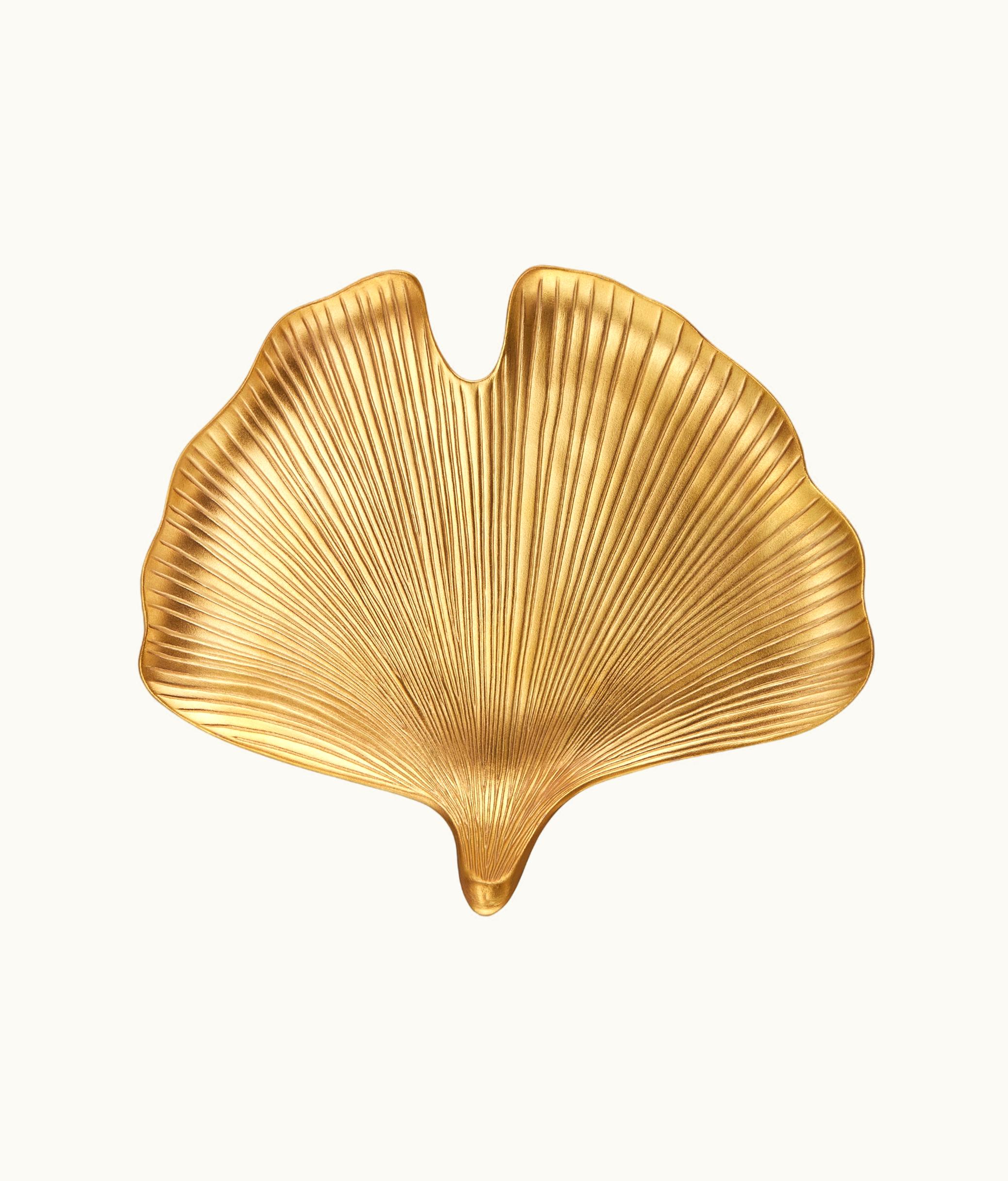 Dior Dior Large Decorative Plate - Gold-Tone Ginkgo