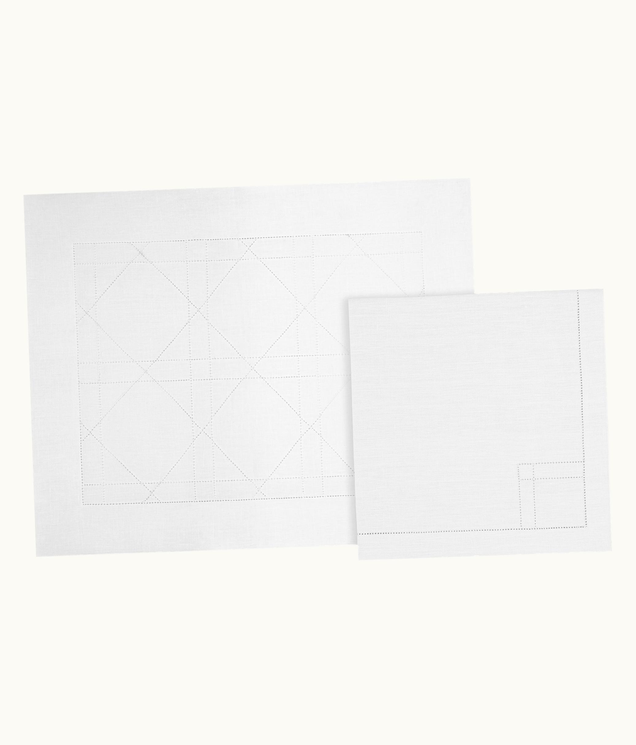 Dior Dior Placemat And Napkin Set - White Cannage