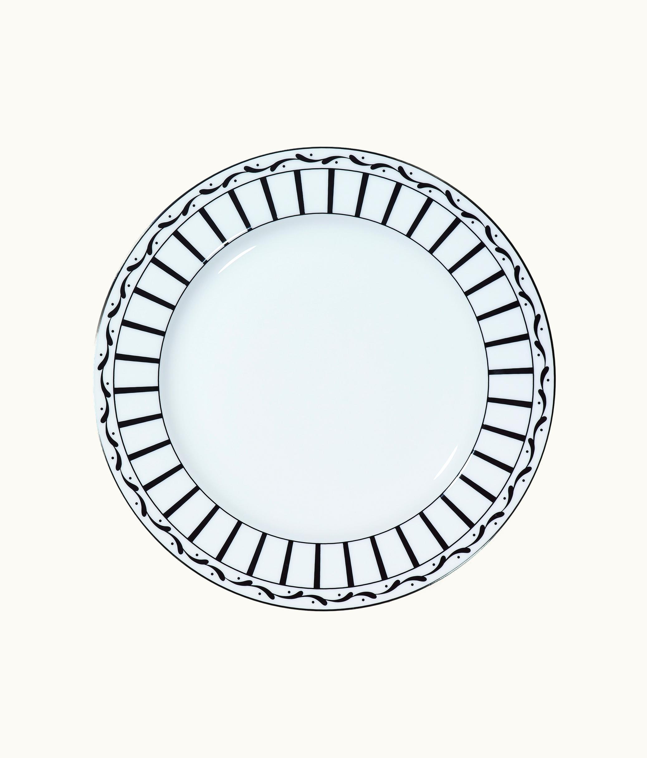 Dior Dior Avedon Decorative Plate Limoges Porcelain Black & White Stripes