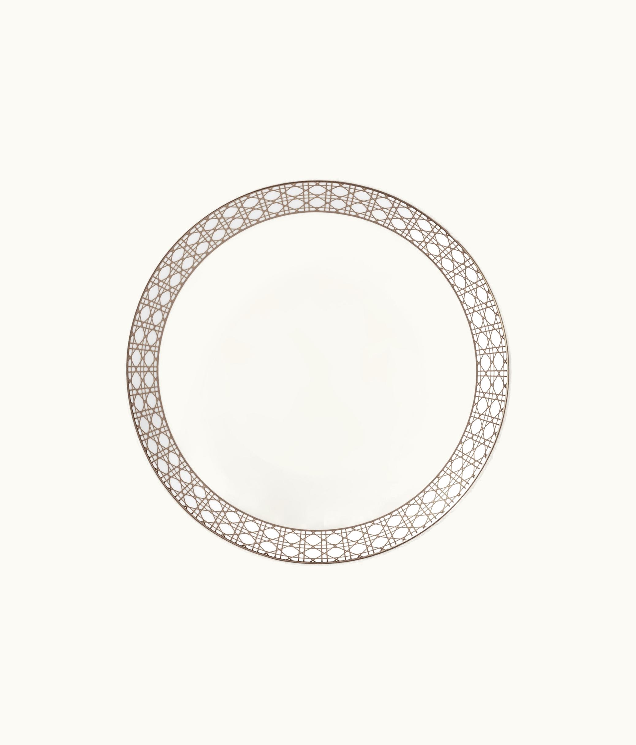 Dior Dior Cannage Montaigne Soup Plate Limoges Porcelain White And Beige