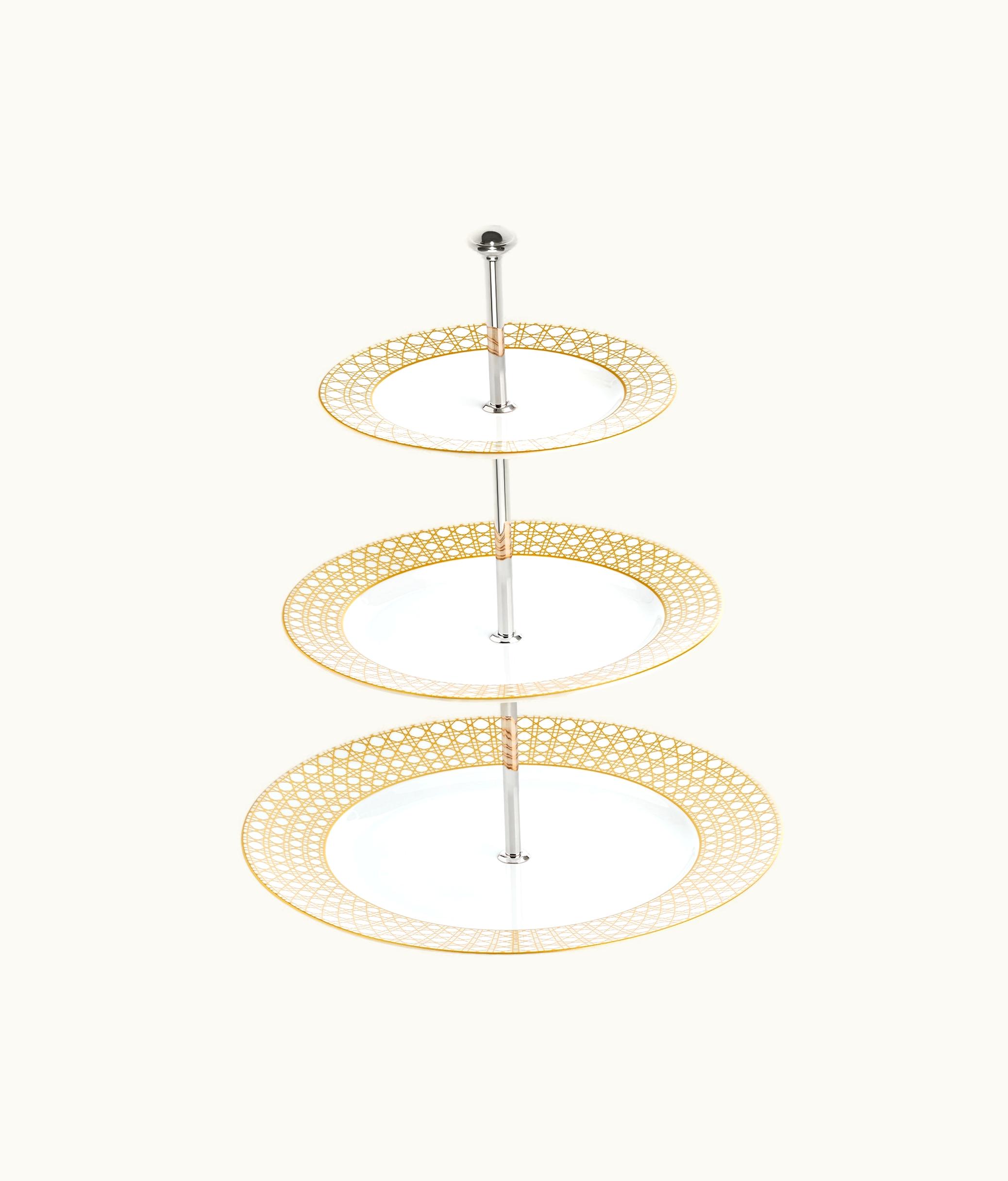 Dior Dior Three-Tiered Cake Stand - Gold-Tone Cannage Montaigne