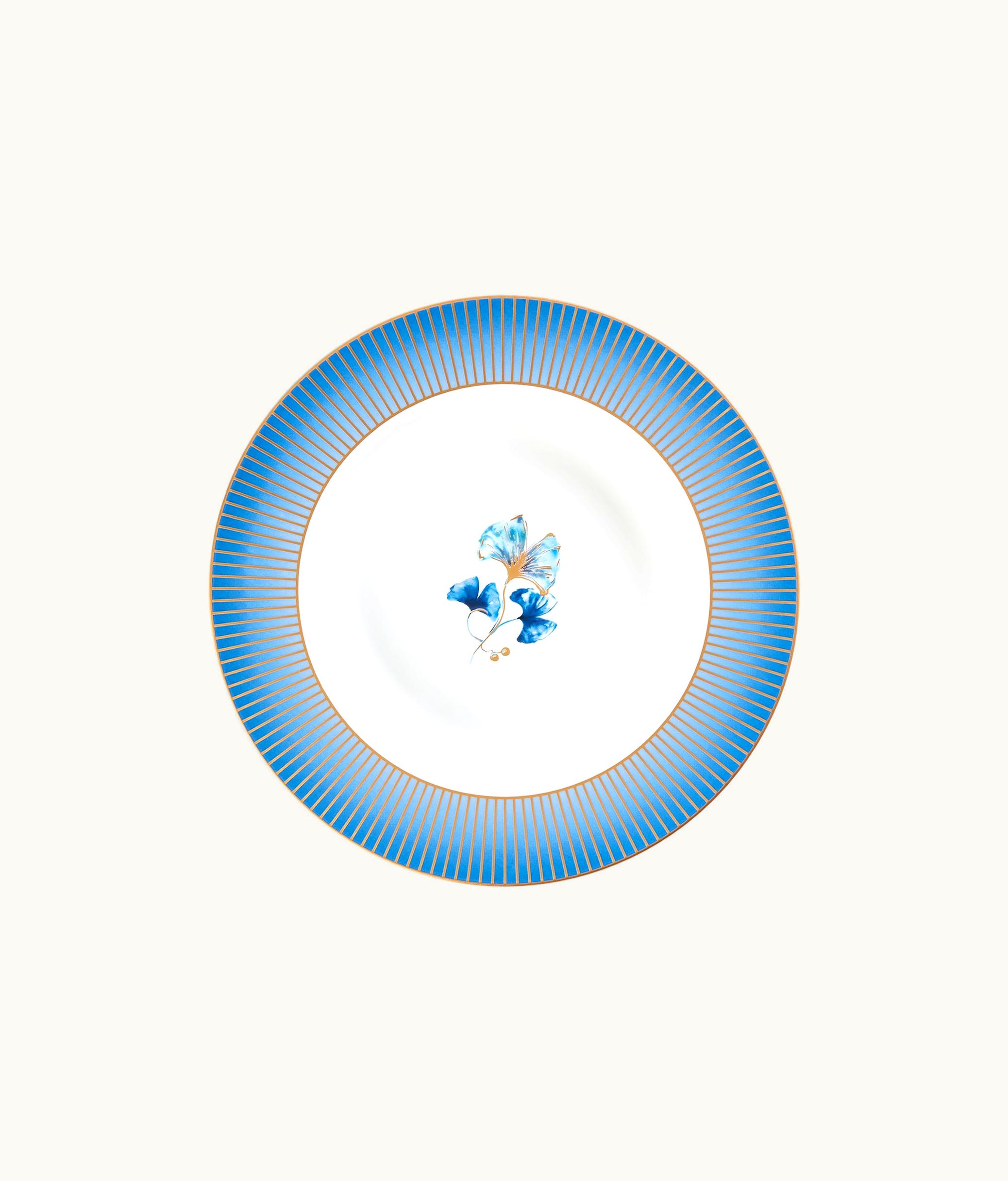 Dior Dior Cordelia de Castellane Ginkgo Limoges Soup Plate Blue
