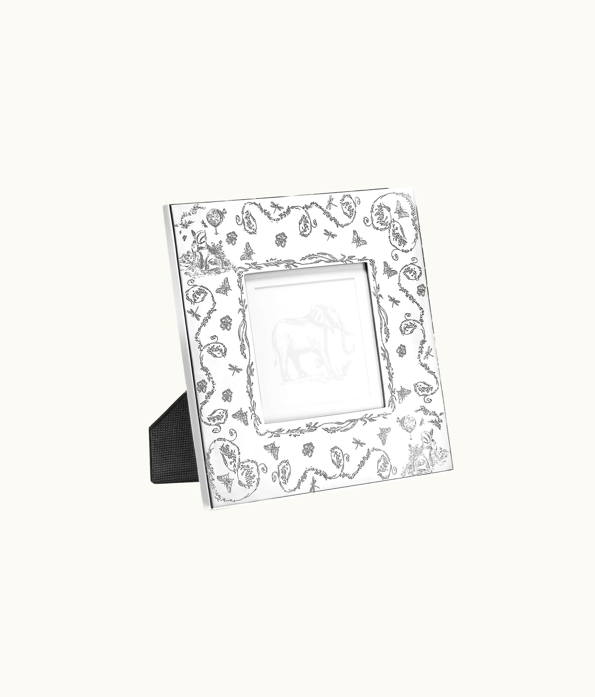 Dior Dior Small Engraved Frame - Silver-Finish Metal, Toile De Jouy Kids