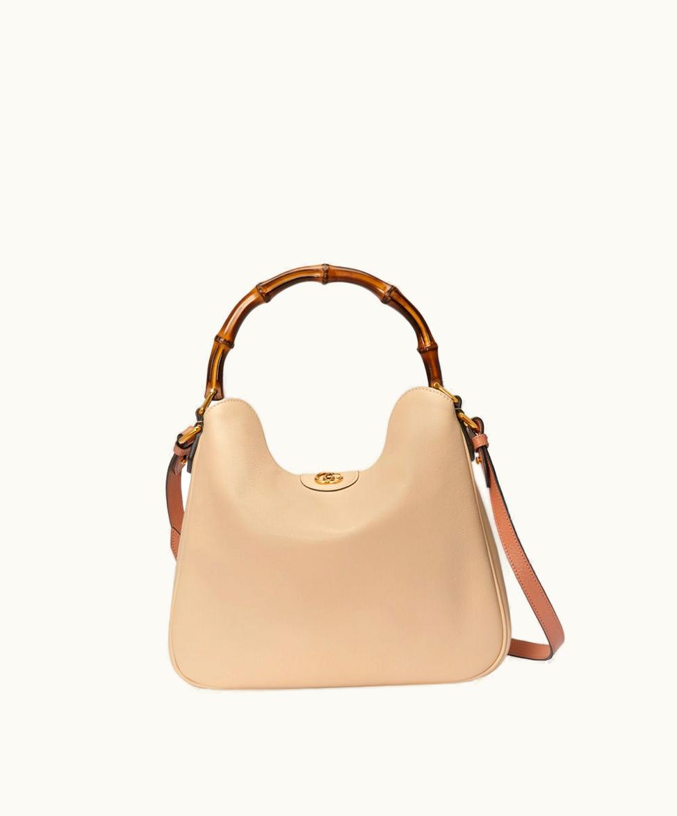 Gucci Gucci Diana Medium Shoulder Bag Light Beige Leather
