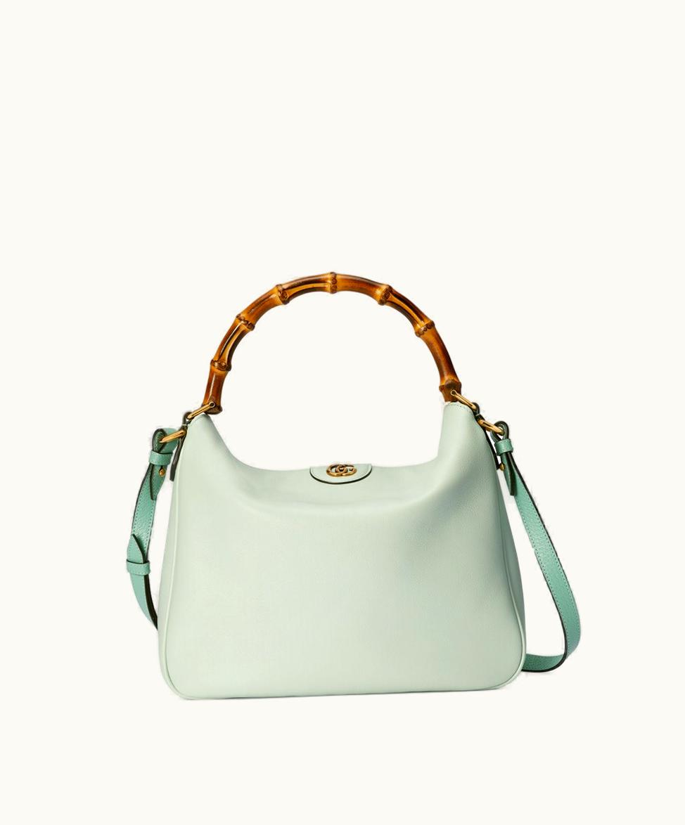 Gucci Gucci Diana Medium Shoulder Bag Pale Green Leather