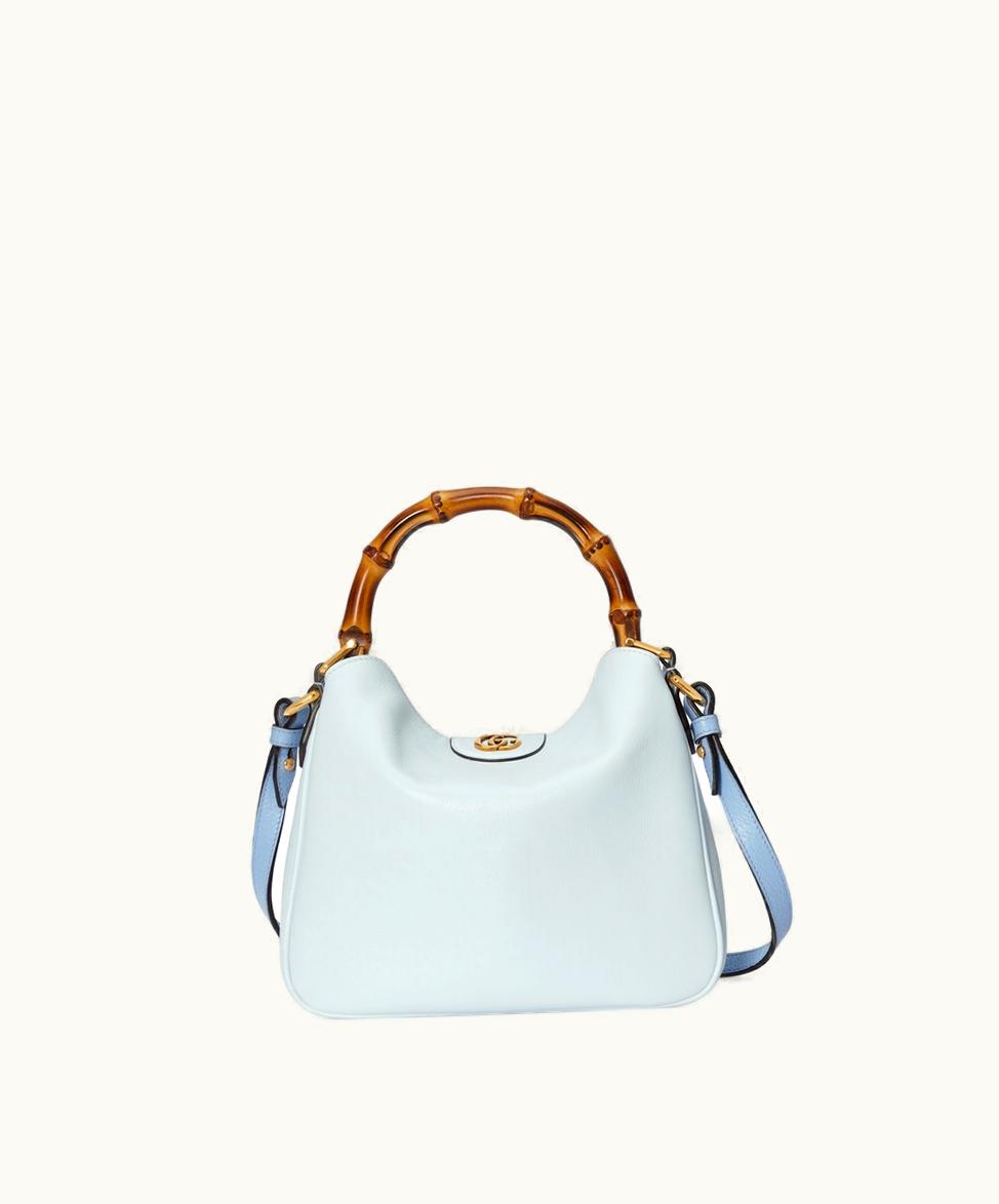 Gucci Gucci Diana Small Shoulder Bag Pale Blue Leather