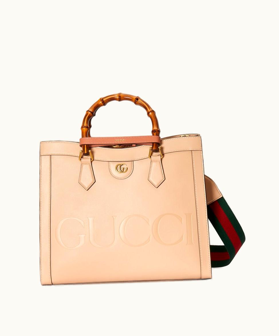 Gucci Gucci Diana Medium Tote Bag Light Beige Leather
