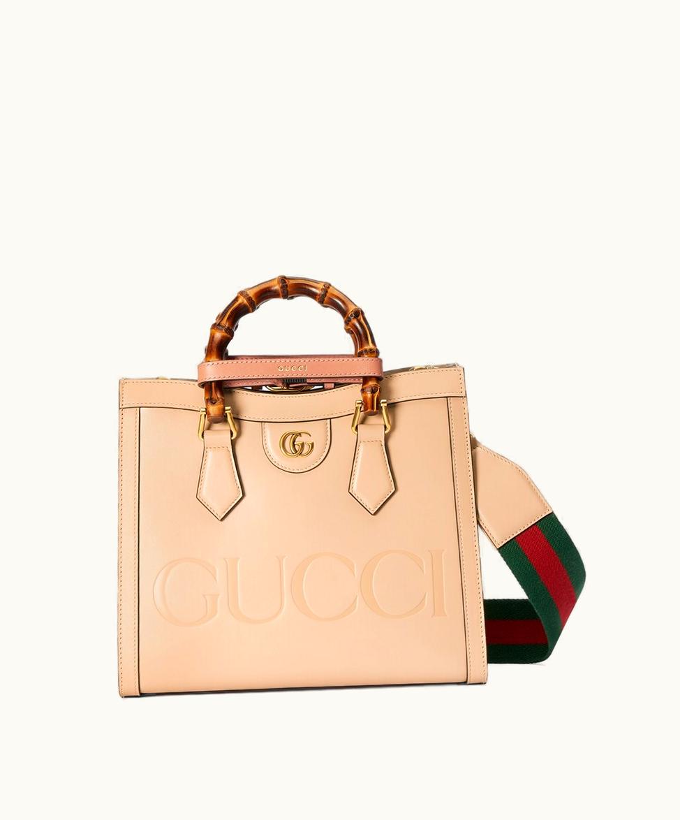 Gucci Gucci Diana Small Tote Bag Light Beige Leather