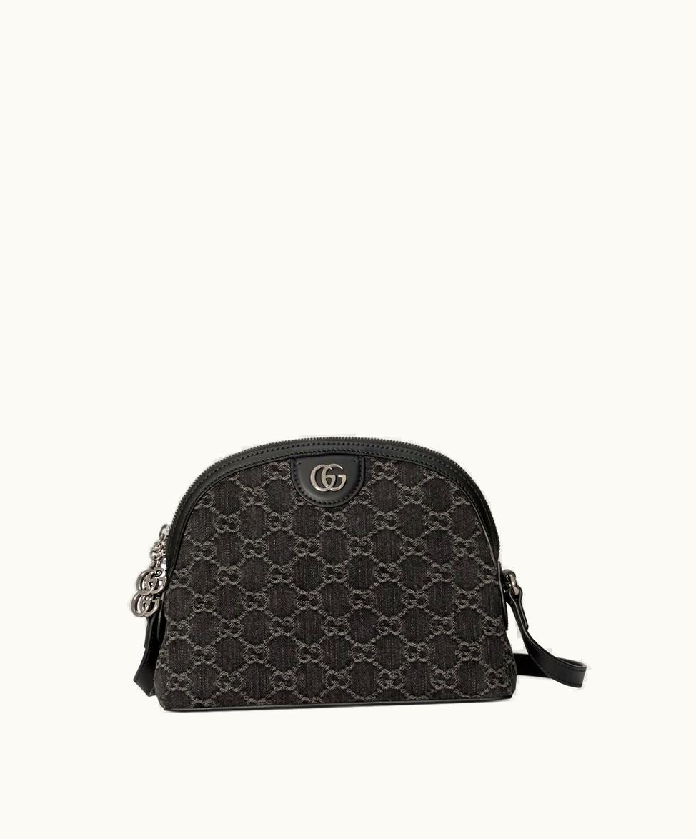 Gucci Gucci Ophidia GG Black Denim Small Shoulder Bag