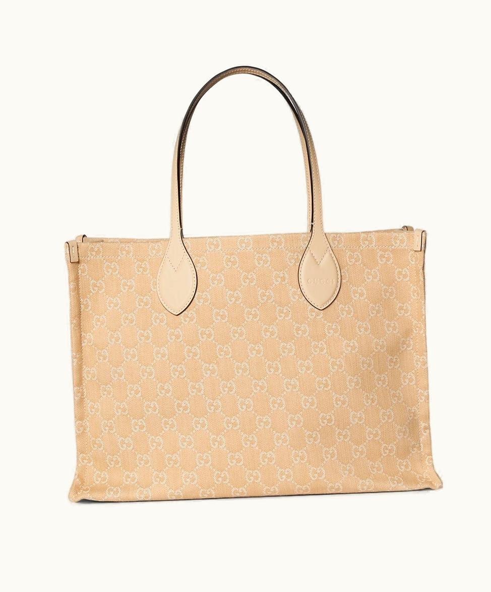 Gucci Gucci Ophidia GG Large Tote Bag Light Beige Denim