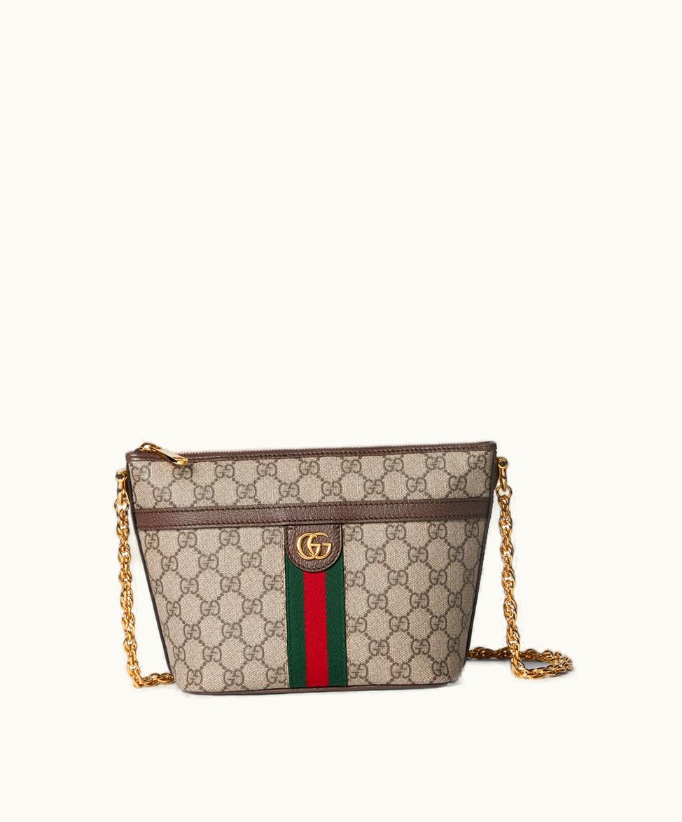 Gucci Gucci Ophidia Mini GG Supreme Shoulder Bag Beige And Ebony