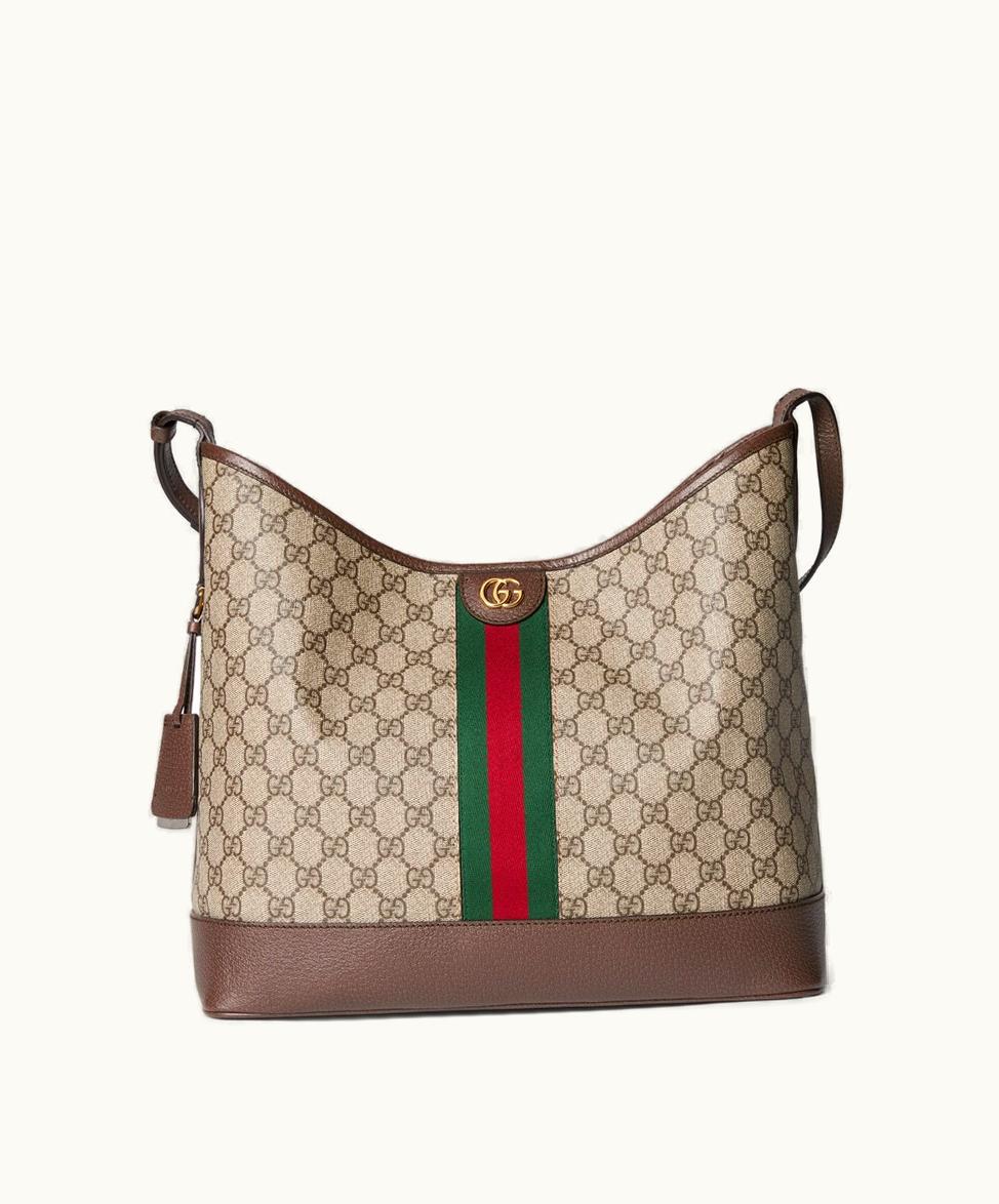 Gucci Gucci Ophidia GG Medium Shoulder Bag Beige And Ebony GG Supreme