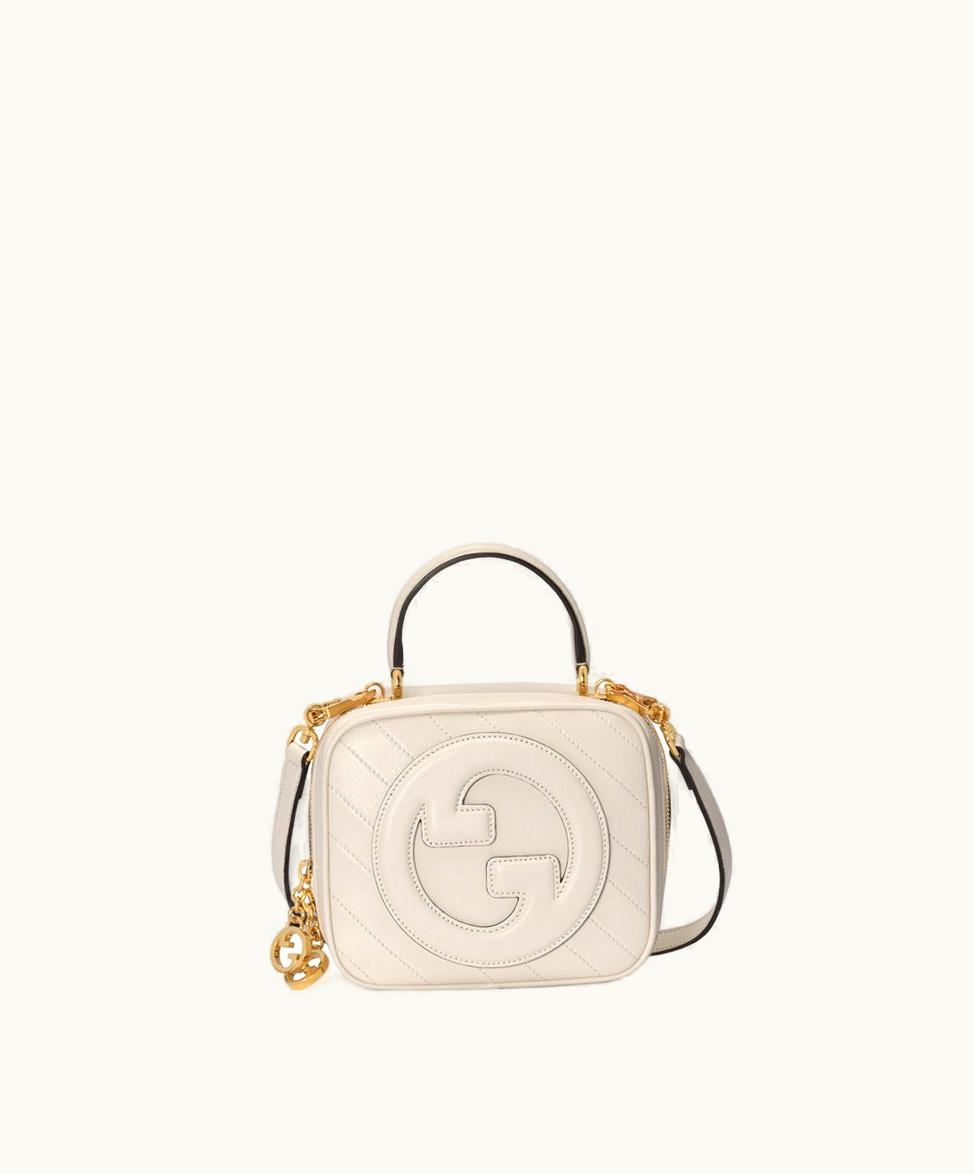 Gucci Gucci Blondie Top Handle Bag White Leather