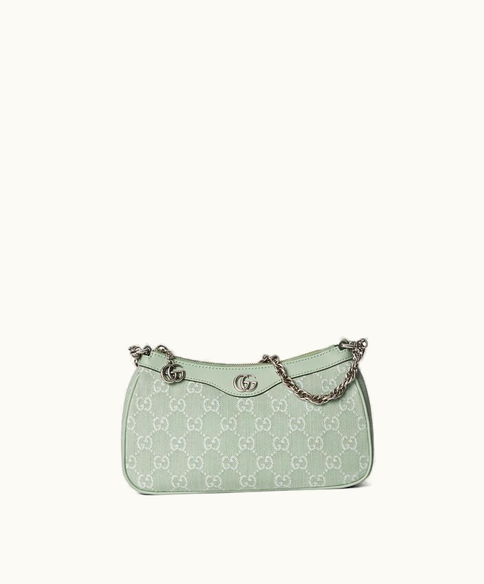 Gucci Gucci Ophidia GG Small Shoulder Bag Pale Green Denim