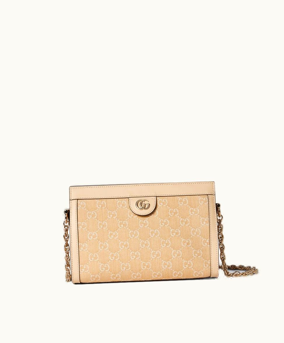 Gucci Gucci Ophidia GG Small Shoulder Bag Light Beige Denim - Deluxe Edition