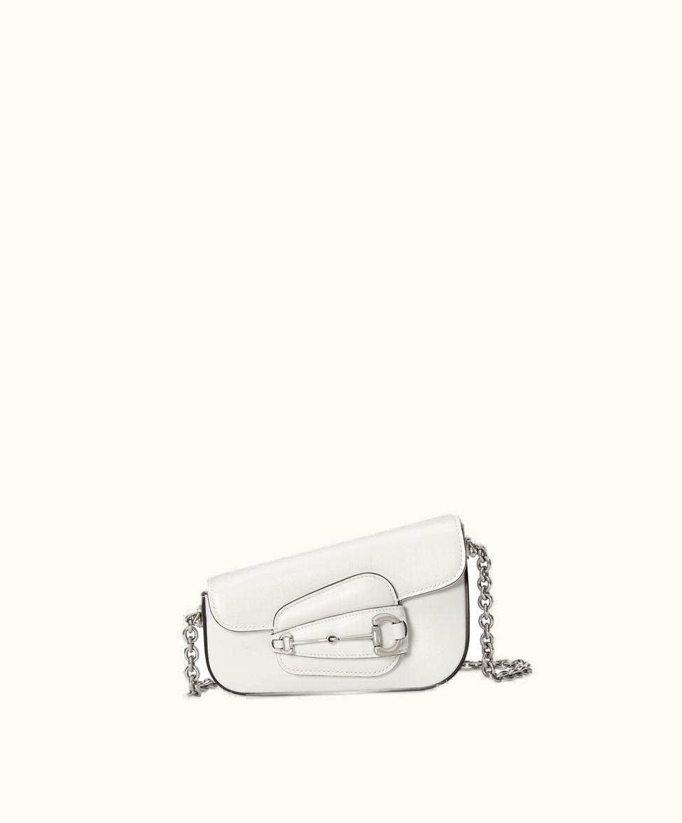 Gucci Gucci Horsebit 1955 Mini Shoulder Bag White Leather
