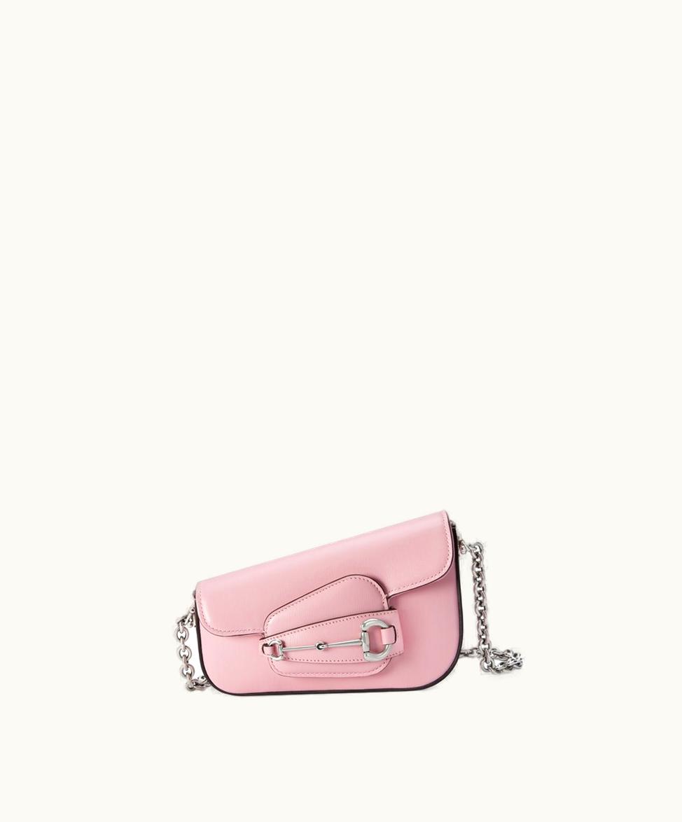 Gucci Gucci Horsebit 1955 Mini Shoulder Bag Pink Leather