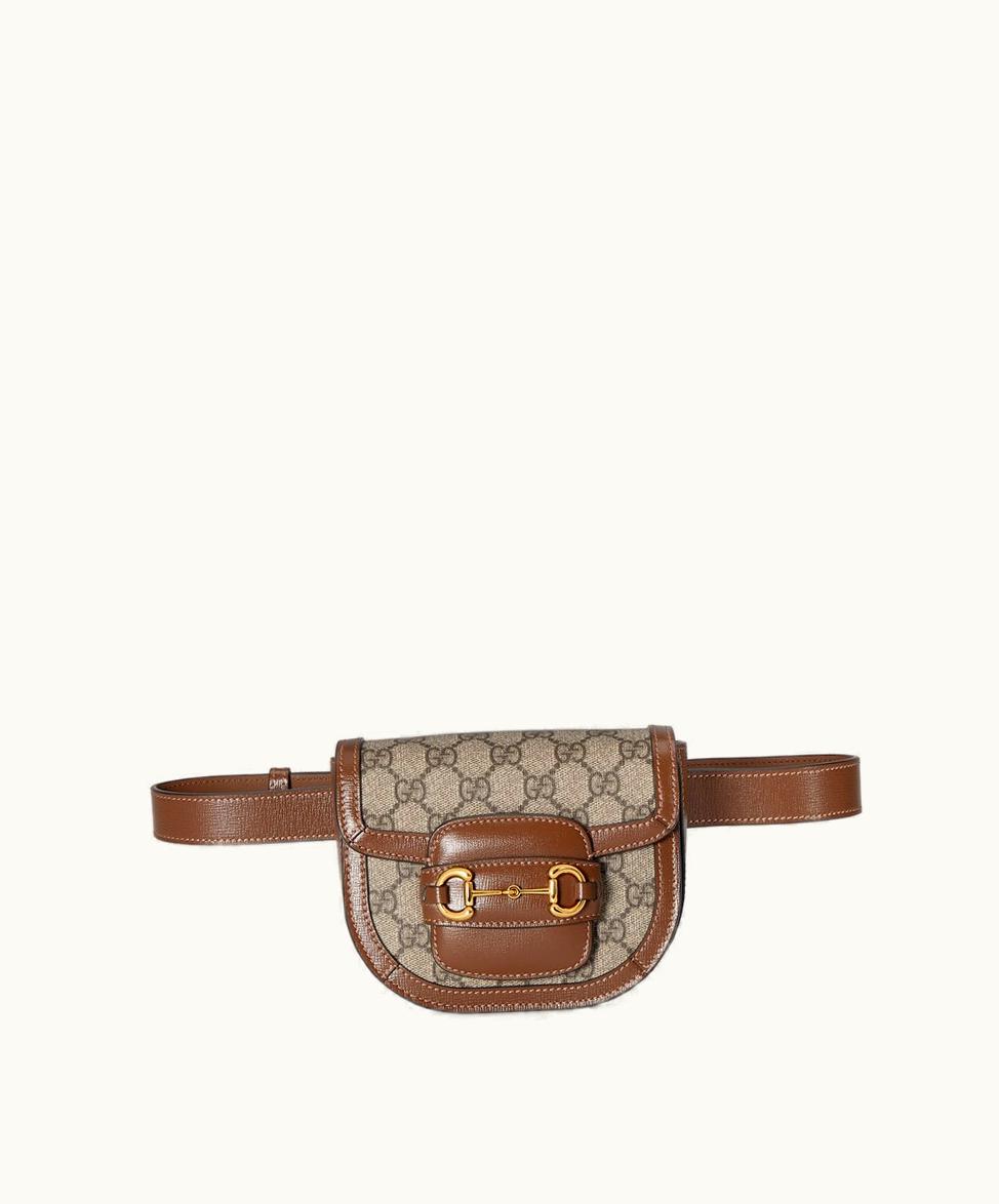 Gucci Gucci Horsebit 1955 Rounded Belt Bag Beige And Ebony Supreme