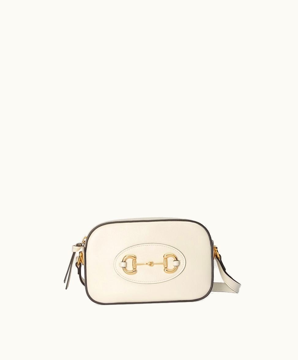 Gucci Gucci 1955 Horsebit Small Shoulder Bag White Leather