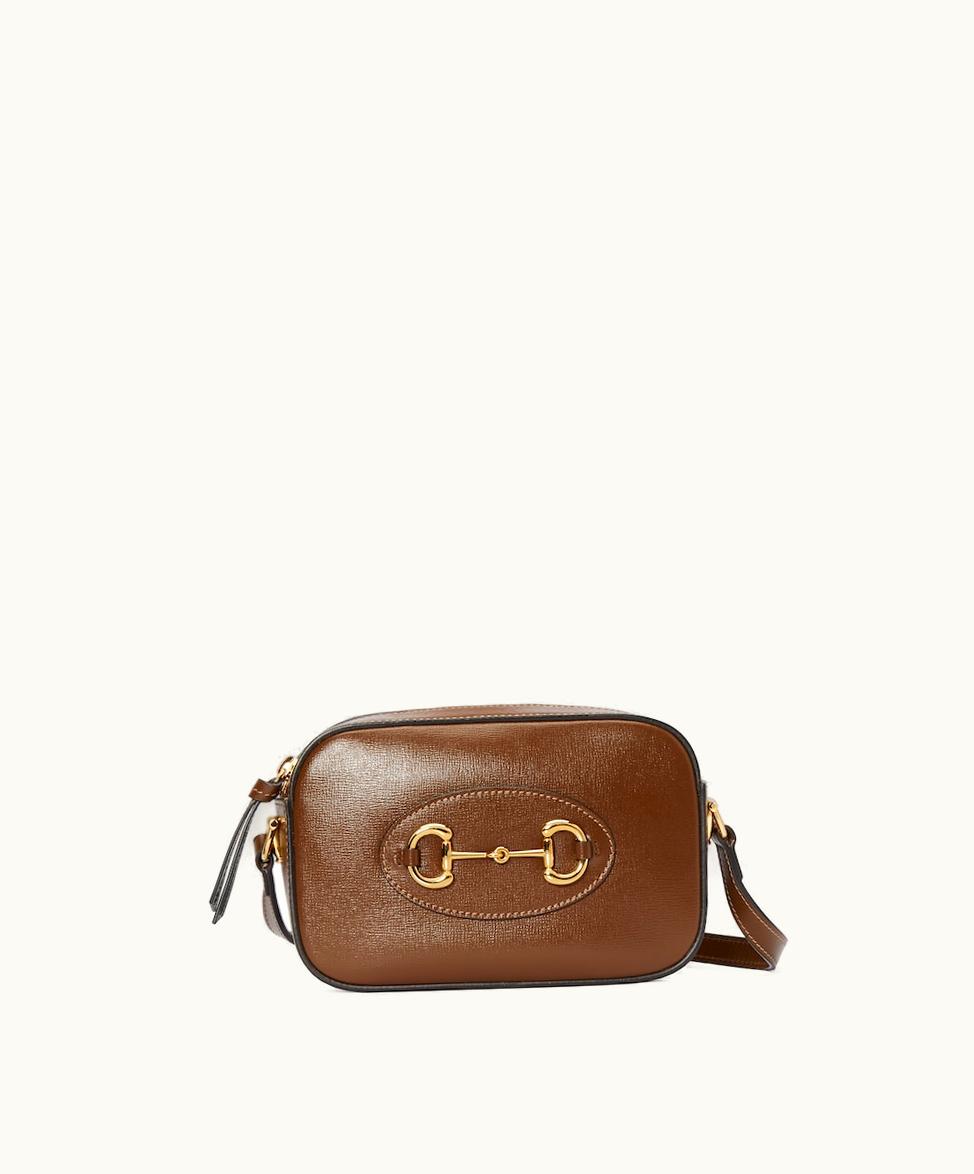 Gucci Gucci Horsebit 1955 Small Shoulder Bag Brown Leather