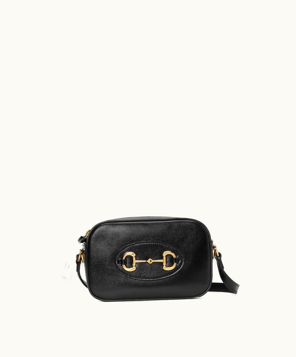 Gucci Gucci Horsebit 1955 Small Shoulder Bag Black Leather - Zip Closure Edition