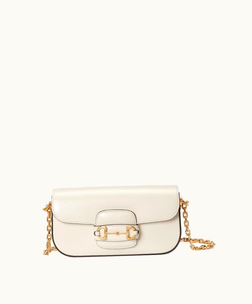Gucci Gucci Horsebit 1955 Small Shoulder Bag White Leather 7351781DB0G9022