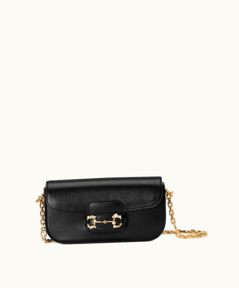 Gucci Gucci Horsebit 1955 Small Shoulder Bag Black Leather 735178AACPL1081