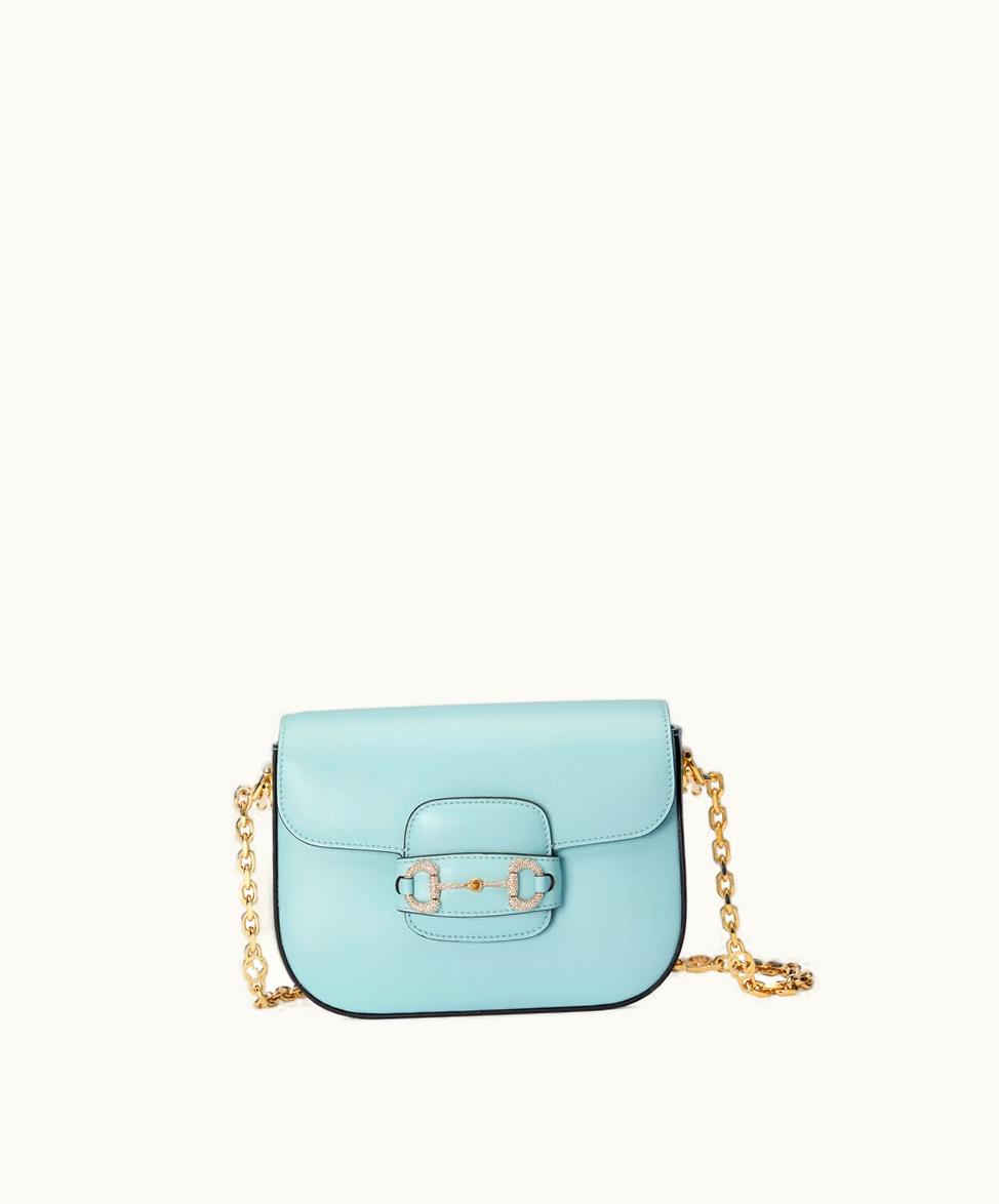 Gucci Gucci Horsebit 1955 Mini Bag Light Blue Leather
