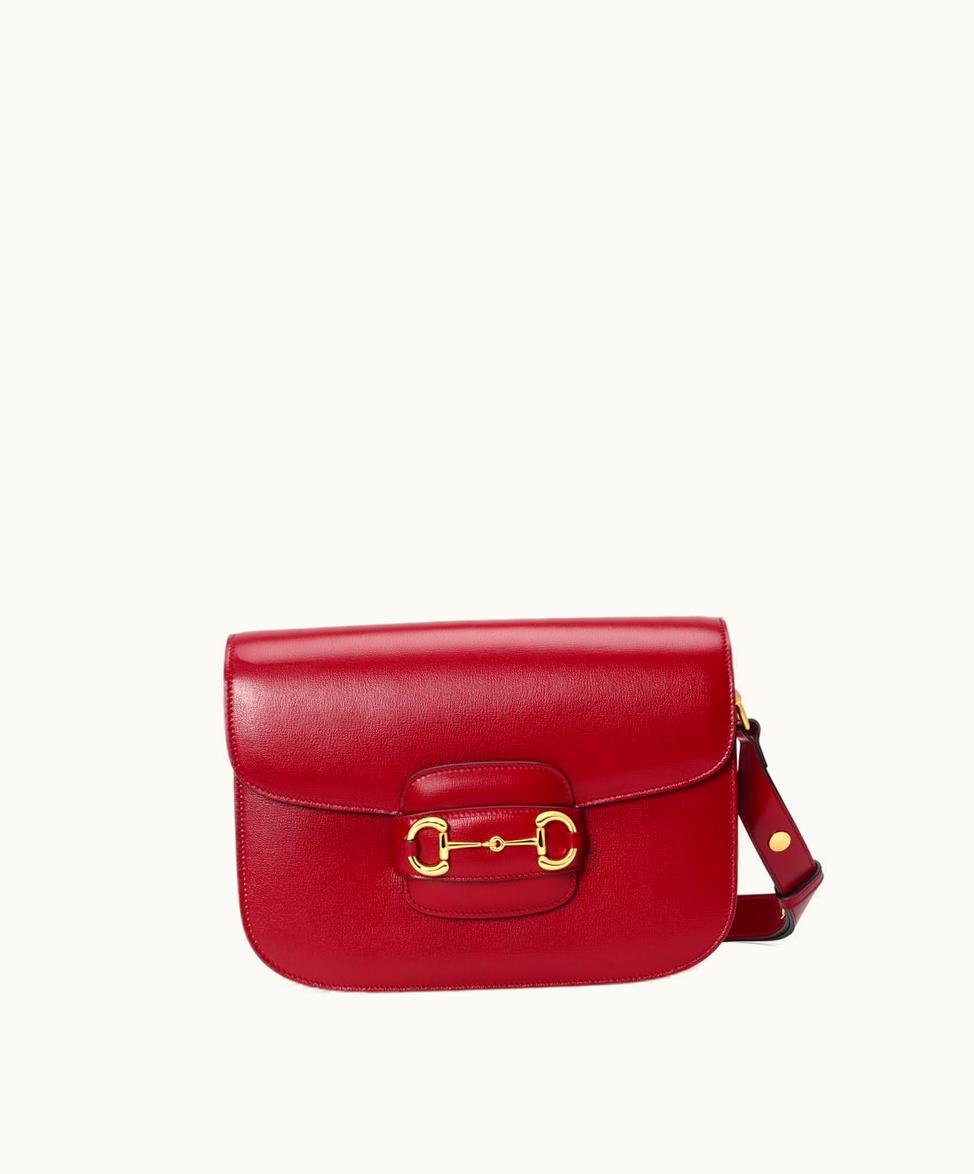 Gucci Gucci Horsebit 1955 Shoulder Bag Red Leather