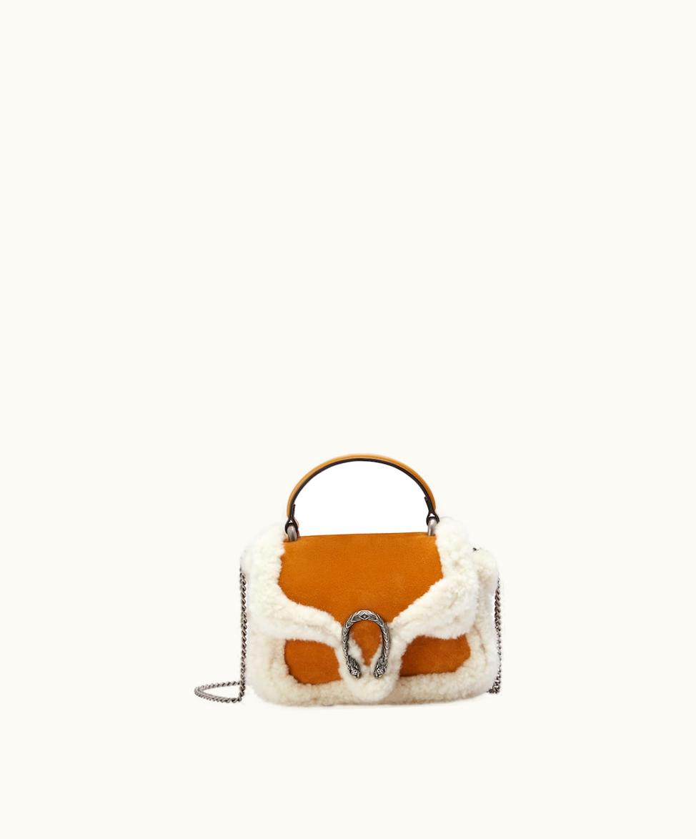 Gucci Gucci Dionysus Mini Top Handle Bag Light Brown Suede