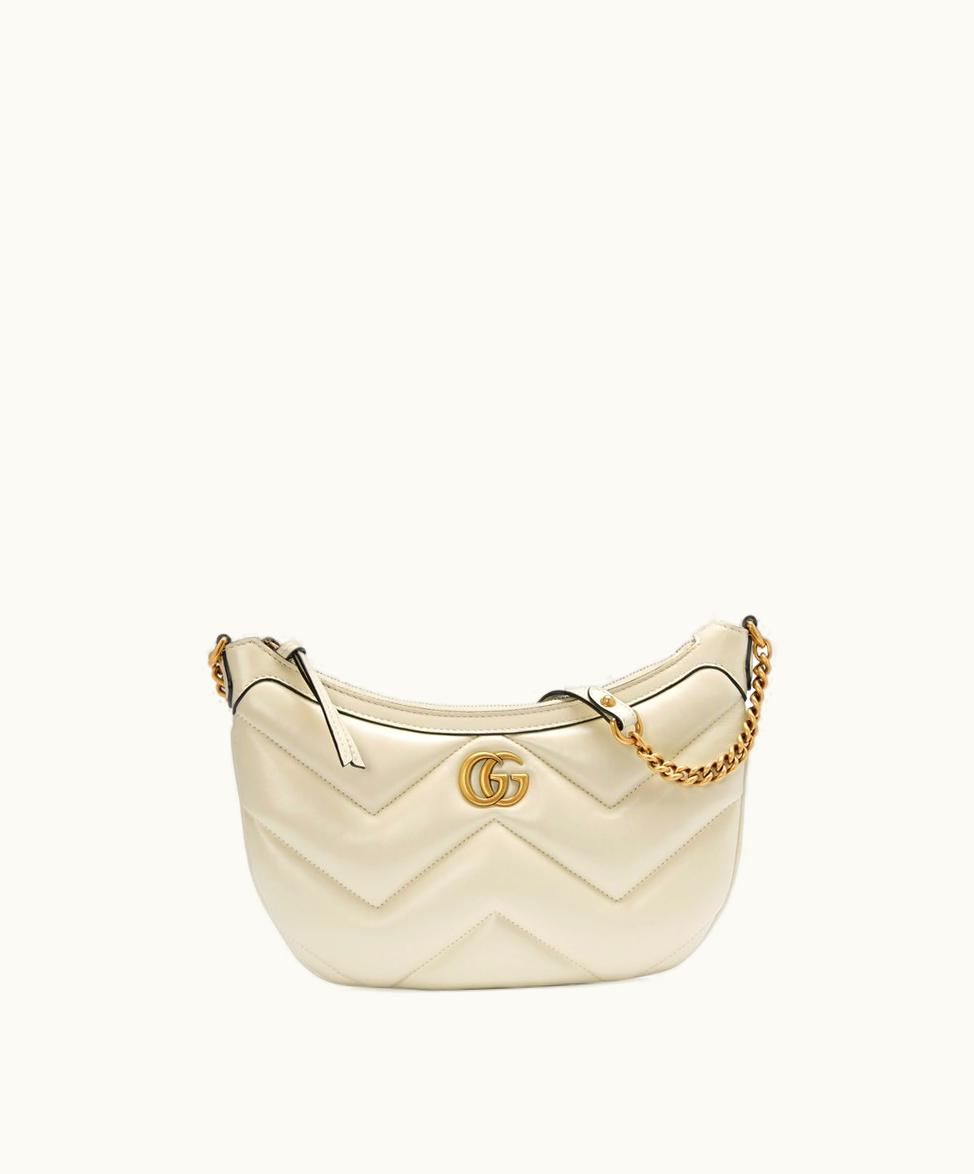Gucci Gucci GG Marmont Mini Shoulder Bag White Leather