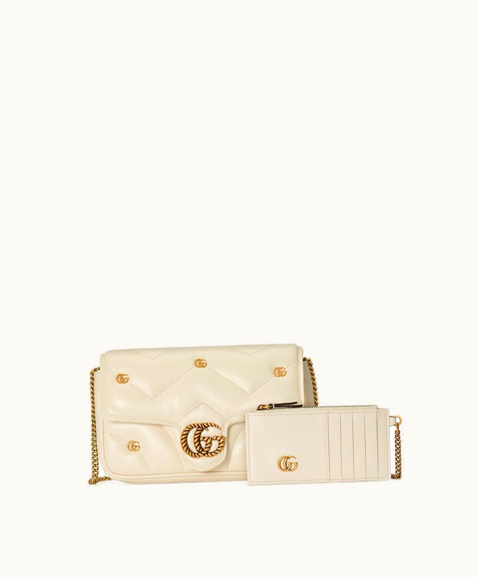 Gucci Gucci GG Marmont Mini Bag Ivory Leather